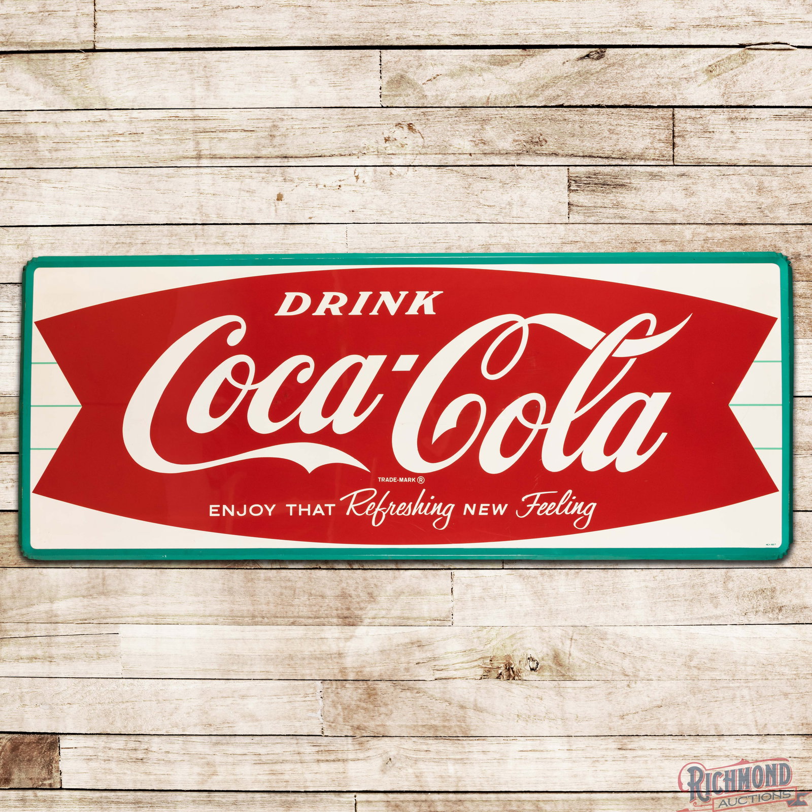 Drink Coca Cola Enjoy that Refreshing New Feeling 9' Single Sided Tin Sign "Large" (1 of 3)