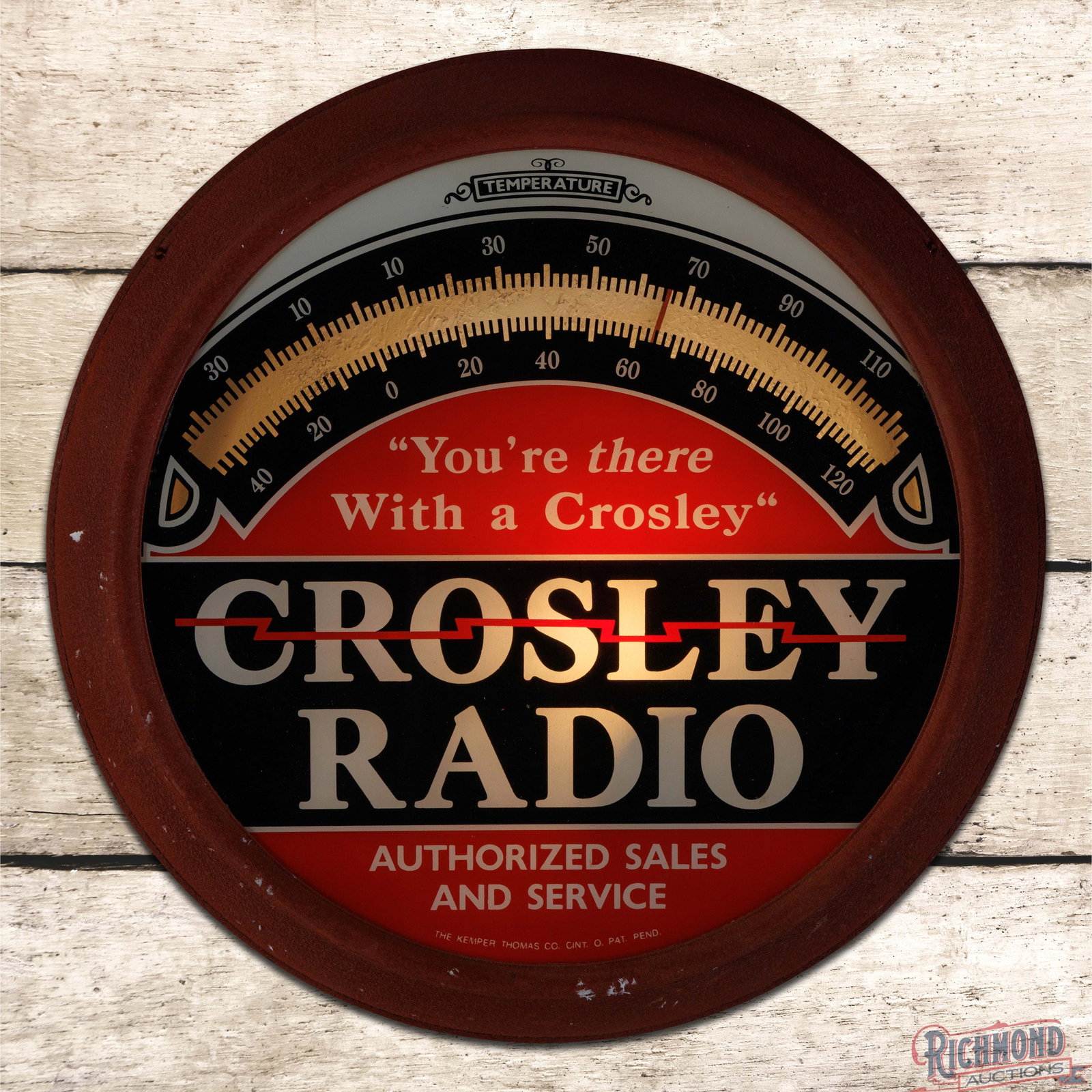 Crosley Authorized Sales and Service 19" Lighted Advertising Thermometer (1 of 4)