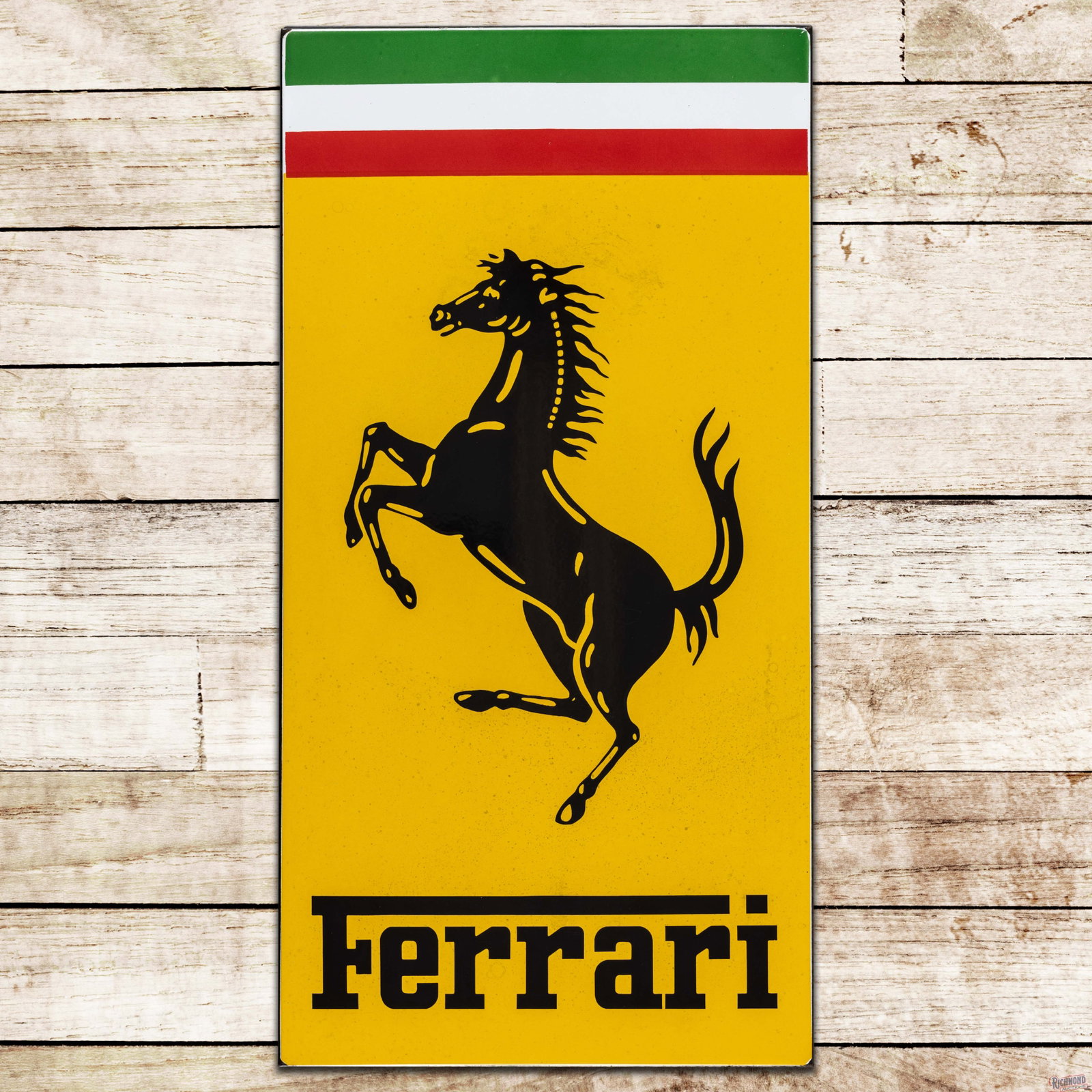 Ferrari Dealership 34" Single Sided Porcelain Sign w/ Prancing Horse Logo (1 of 3)