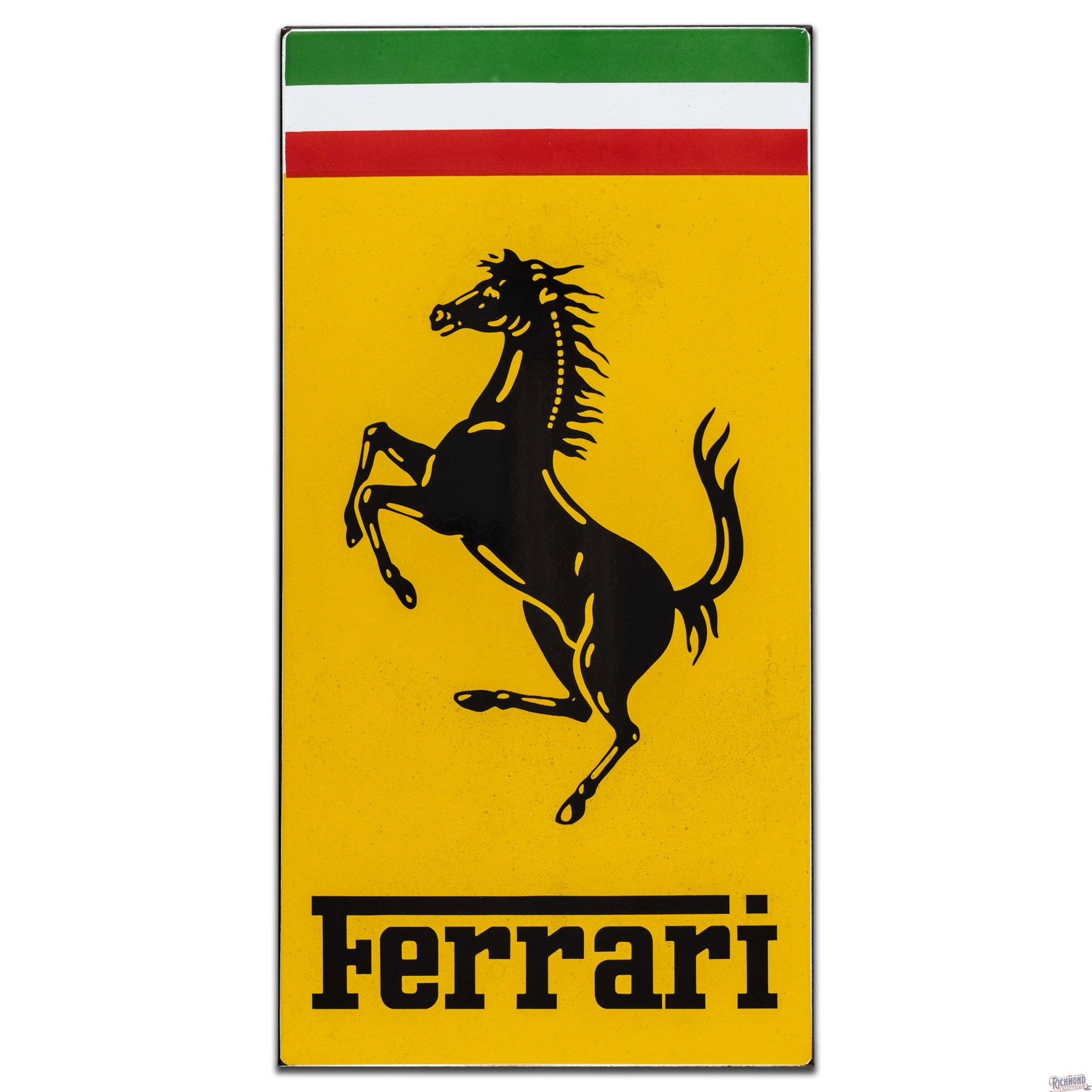 Ferrari Dealership 34" Single Sided Porcelain Sign w/ Prancing Horse Logo - 2