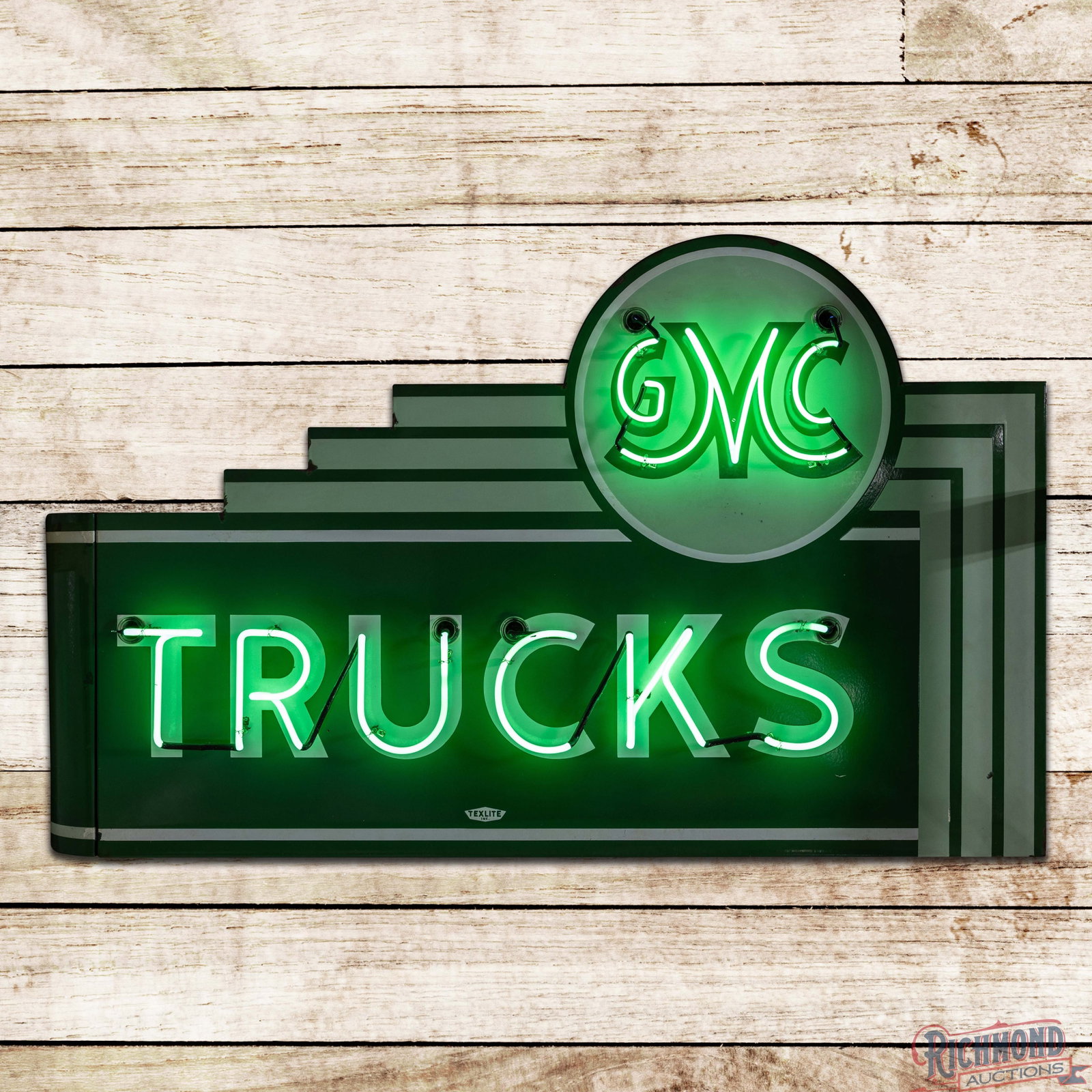 GMC Trucks 6' Single Sided Porcelain Factory Neon Sign w/ Logo (1 of 4)