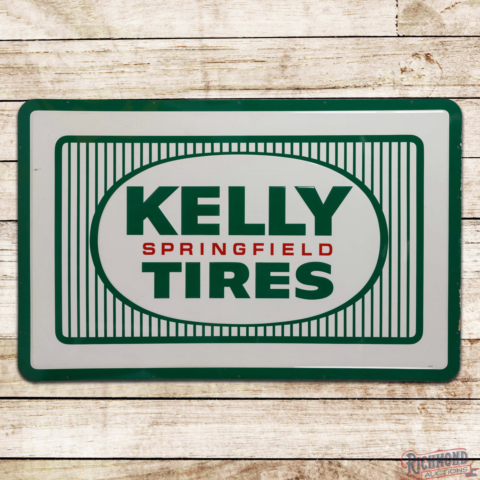 1966 Kelly Springfield Tires 6' Emb. Single Sided Tin Sign "Large" (1 of 3)