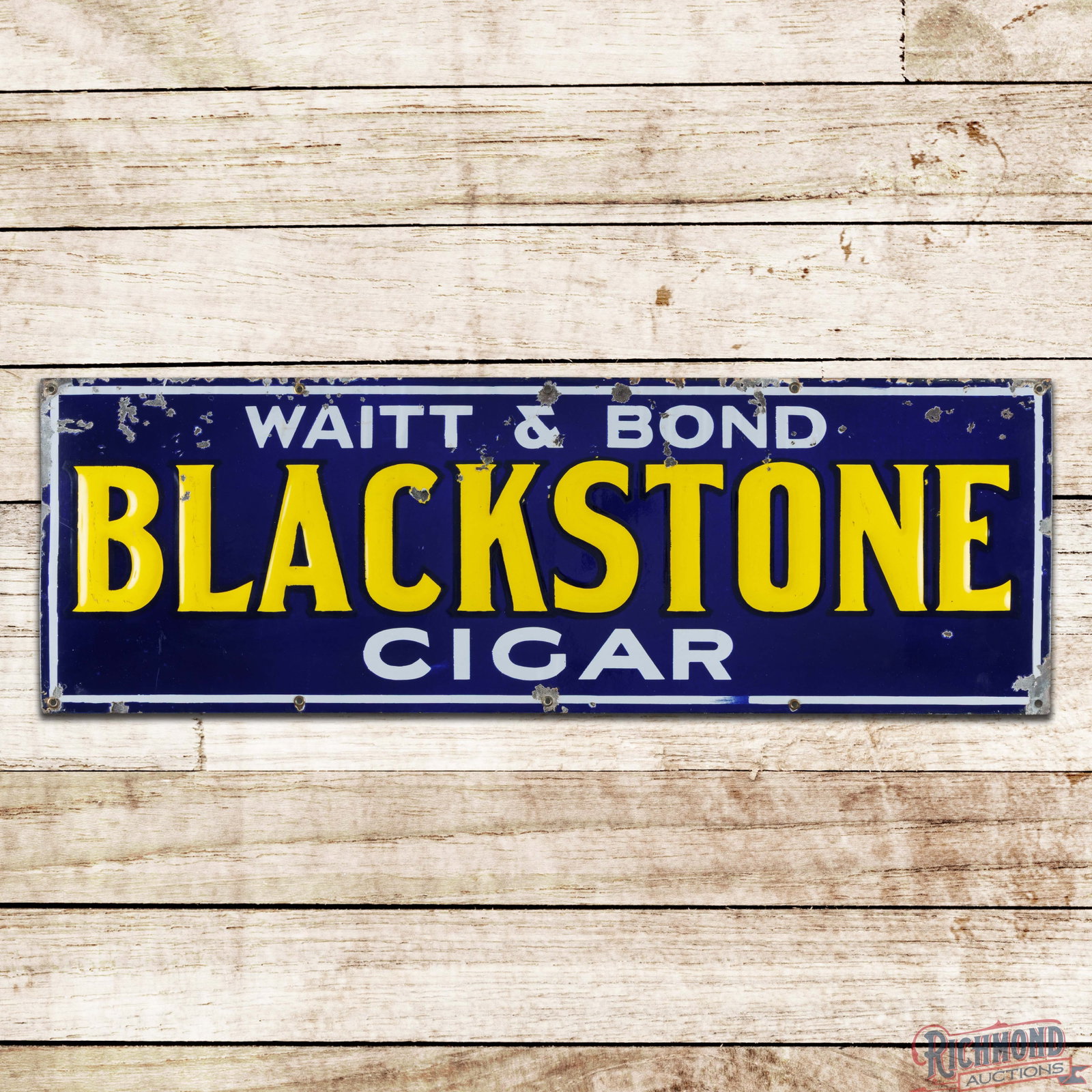 Waitt & Bond Blackstone Cigar Emb. Single Sided Porcelain Sign (1 of 3)