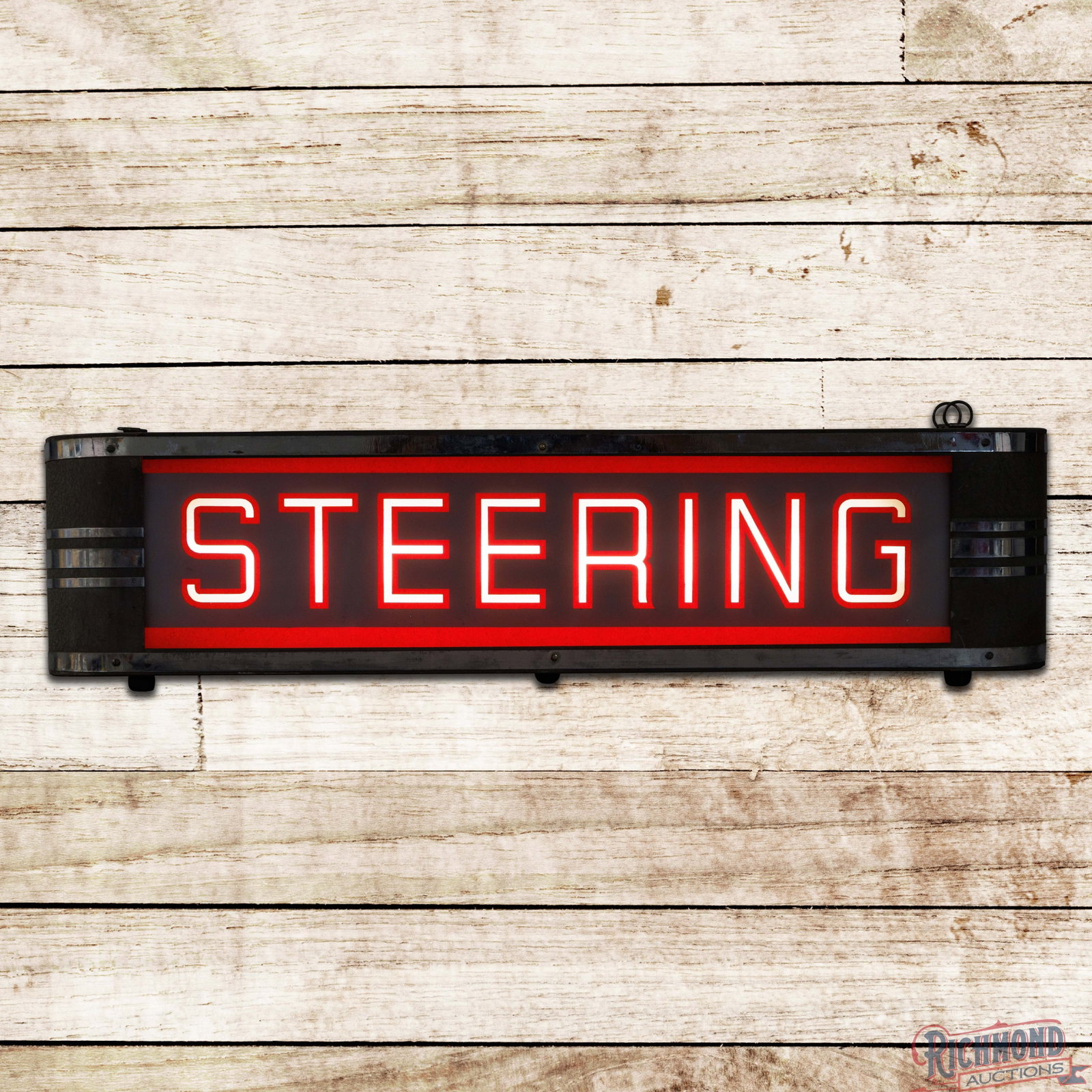 Steering 27" Reverse on Glass Lighted Advertising Sign (1 of 4)