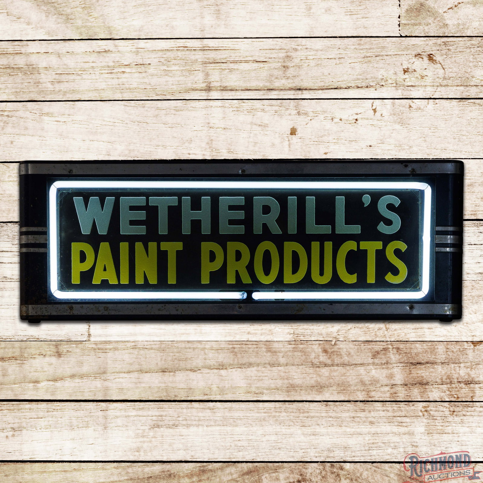 Wetherill's Paint Products Reverse on Glass 27" Neon Advertising Sign (1 of 4)
