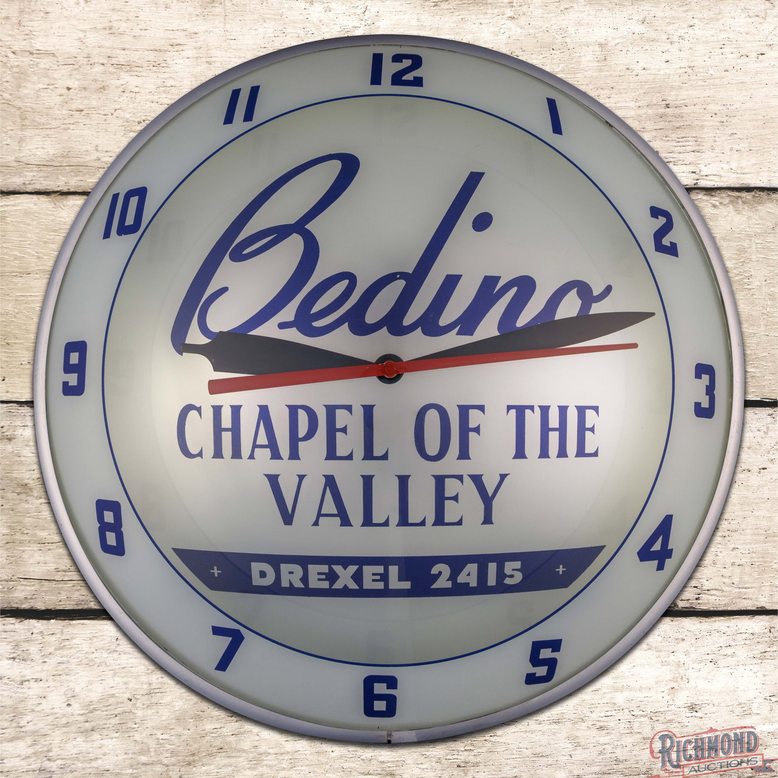 Scarce Bedino Chapel of the Valley Drexel 2415 Lighted Double Bubble Advertising Clock (1 of 4)