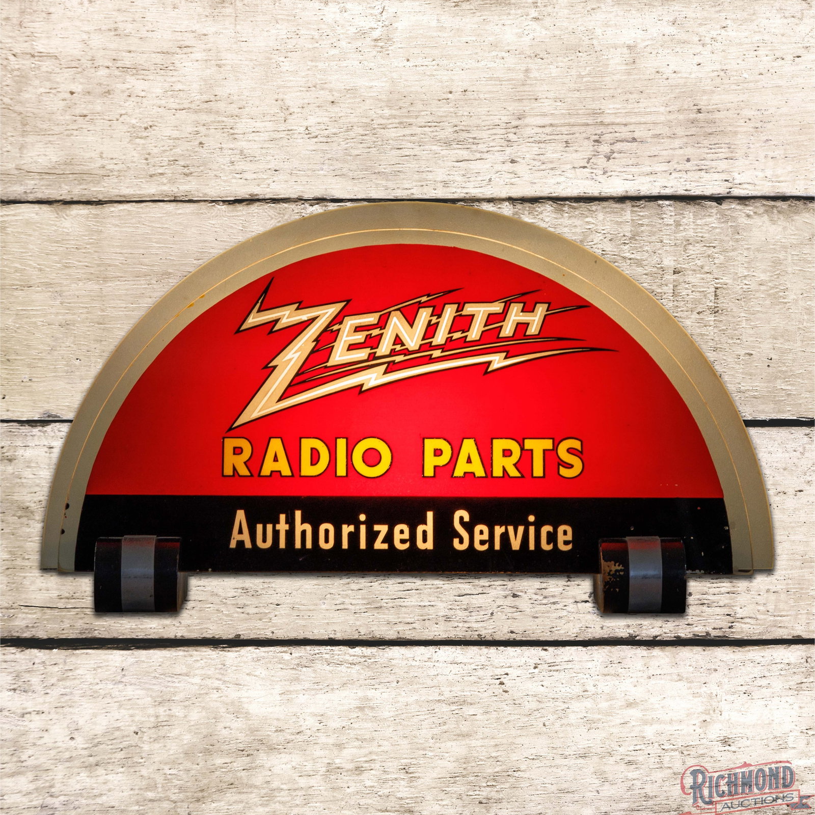 Zenith Radio Parts Authorized Service Reverse on Glass Lighted Countertop Sign (1 of 4)