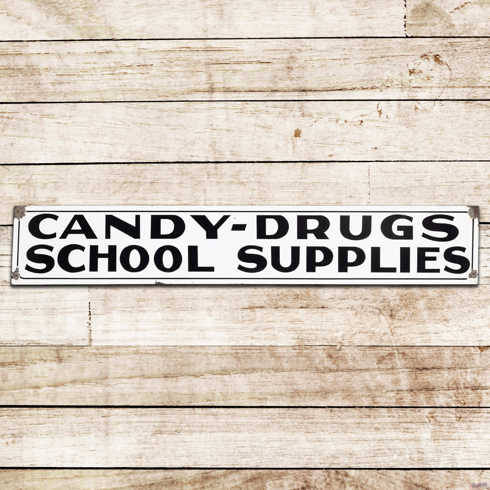 Candy Drugs School Supplies 70" Double Sided Porcelain Sign (1 of 3)