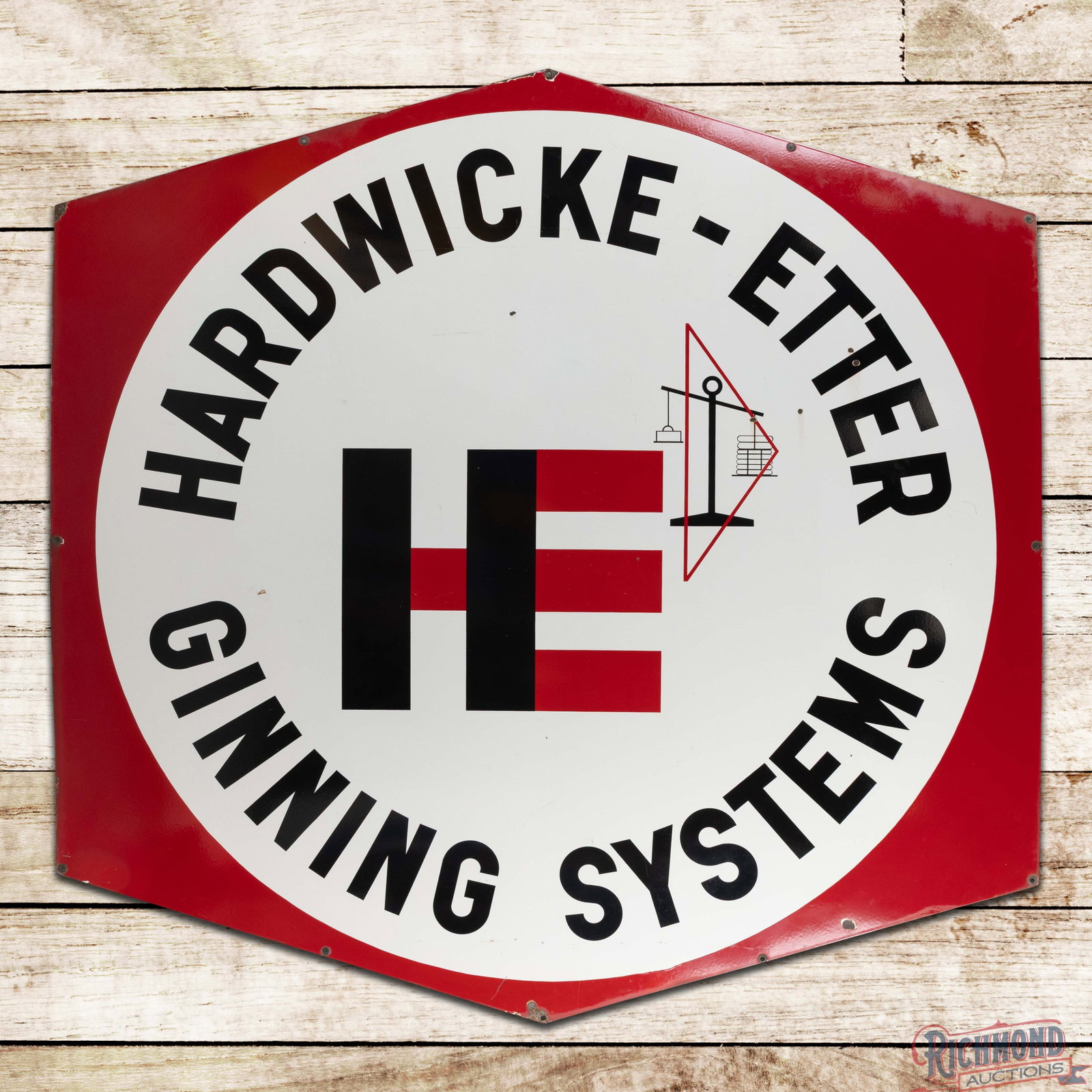 Harwicke Etter Ginning Systems 6' Single Sided Porcelain Sign Sherman Texas (1 of 3)