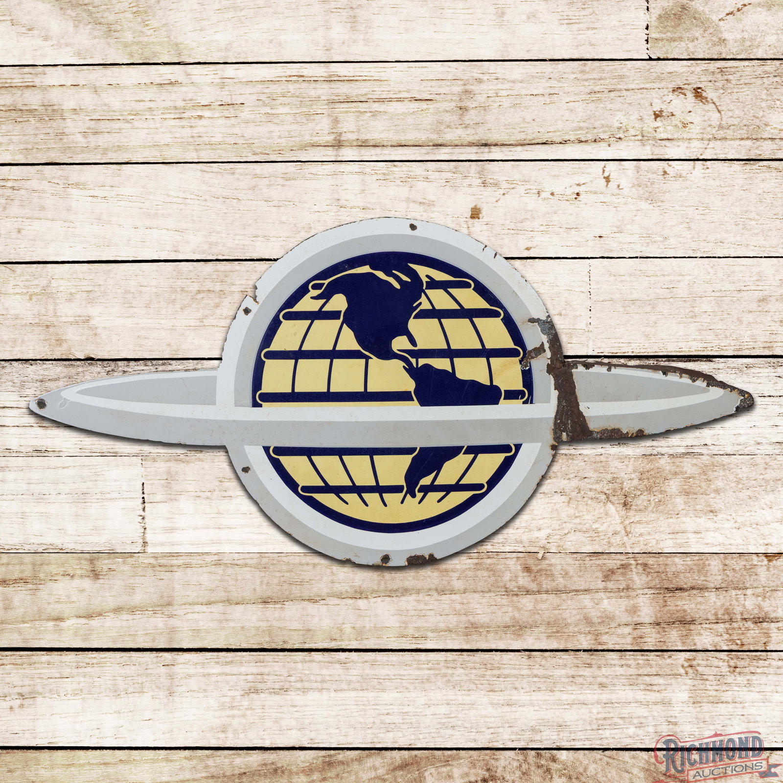 Oldsmobile 48" Die Cut Single Sided Porcelain Sign "World Logo" (1 of 3)
