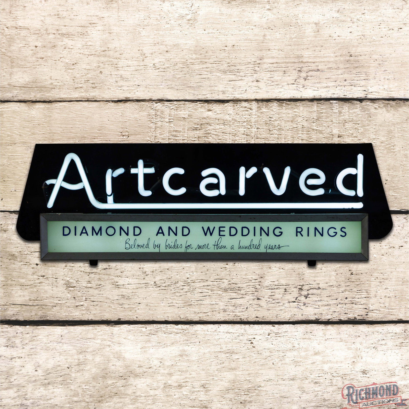 Artcarved Diamond and Wedding Rings "Beloved by Brides" Reverse on Glass Sign w/ Neon Lettering (1 of 4)