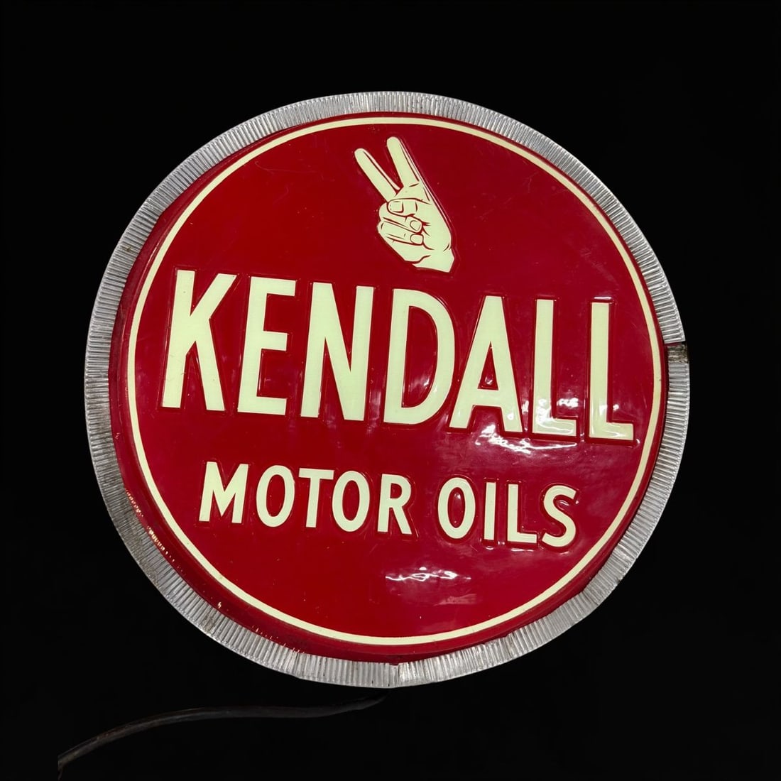 Kendall Motor Oils Embossed Plastic Light Up Sign - 2