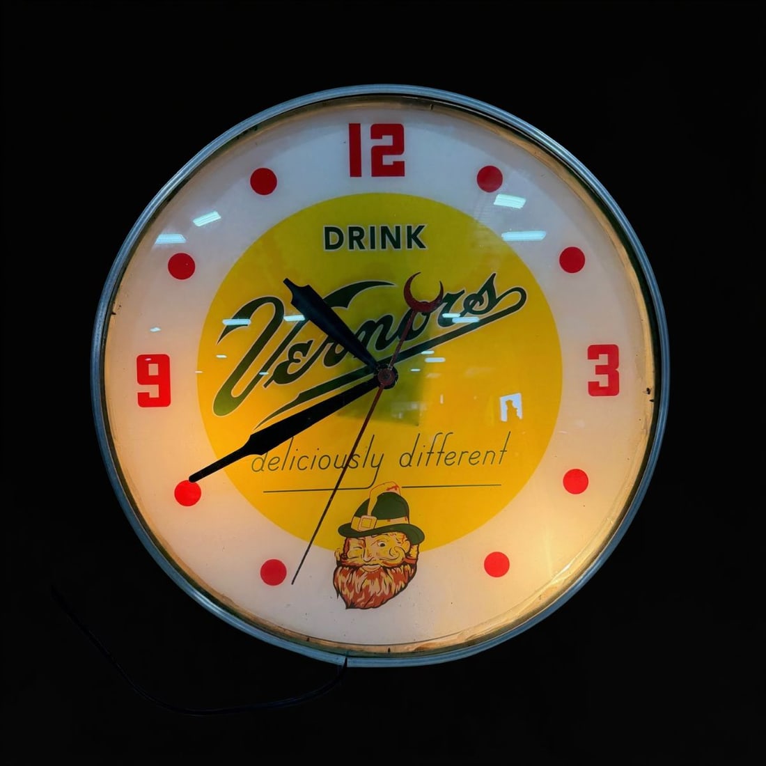 Big 18� Drink Vernors Light Up Clock - 2