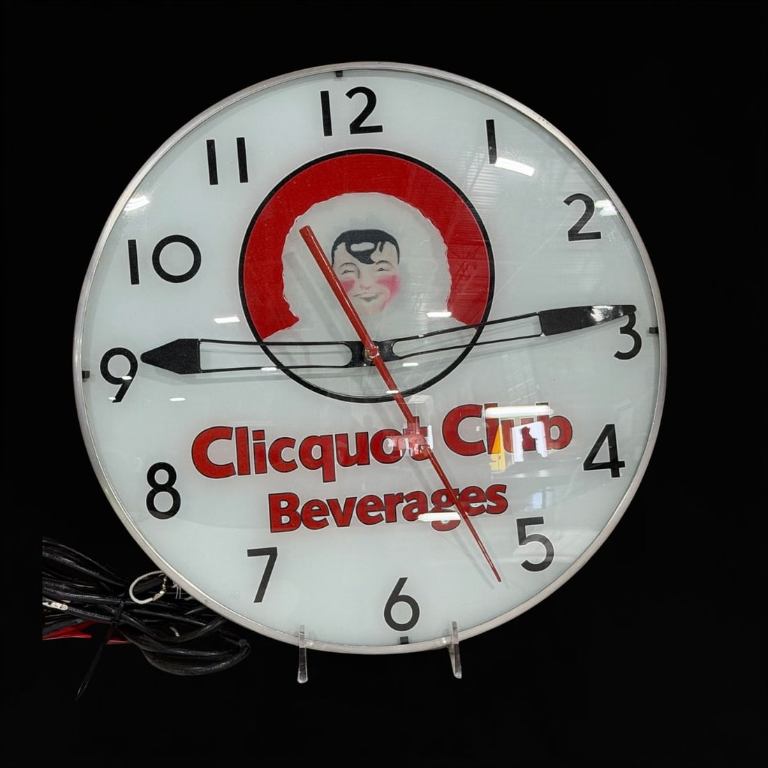 Clicquot Club Beverages Light Up Sign.: Great face, lights up and works as it should. 15" H. All items are eligible for free delivery to Rustbelt Americana in East Moline, IL on 8/6-7 or other shows that Richmond Auctions attends. Size 15" 