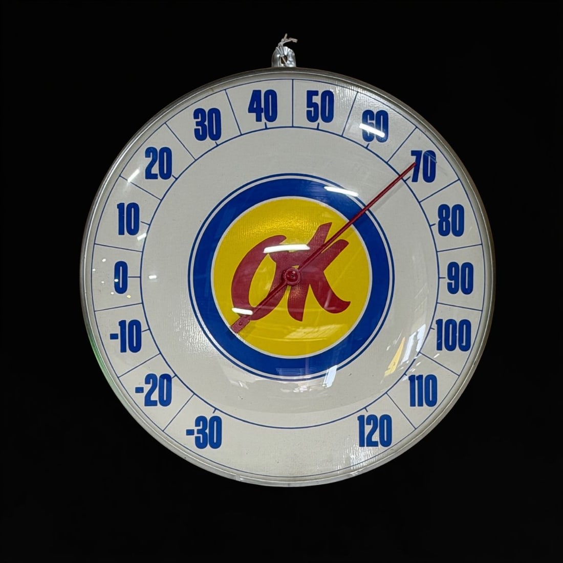Chevrolet Ok Car Thermometer: Clean face with good graphics, works as it should. 12" H. All items are eligible for free delivery to Rustbelt Americana in East Moline, IL on 8/6-7 or other shows that Richmond Auctions attends. Size