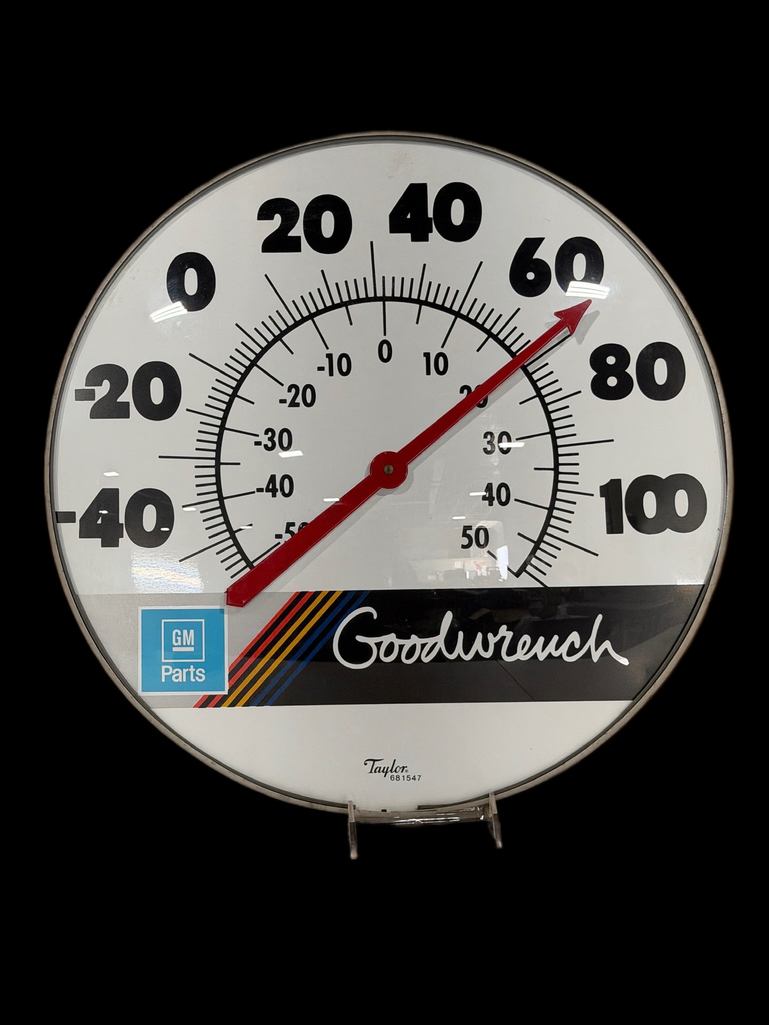 Gm Parts Goodwrench Thermometer: Light scratches on face, but presents well. Functions correctly. 18" H. All items are eligible for free delivery to Rustbelt Americana in East Moline, IL on 8/6-7 or other shows that Richmond