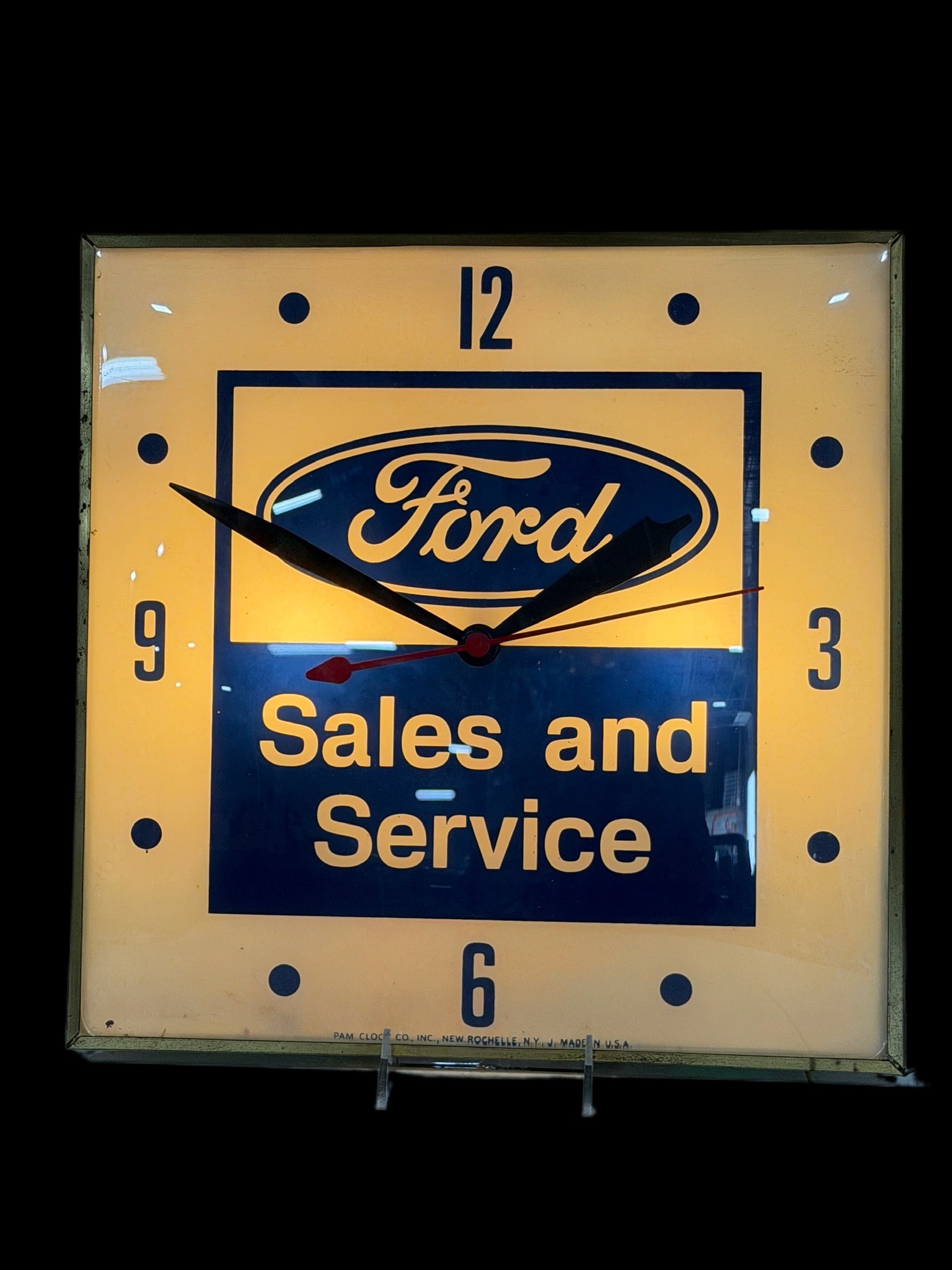 Ford Sales And Service Light Up Pam Clock - 2