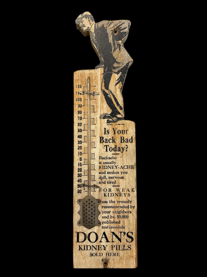 Lot Of 3 Wooden Thermometer Calotabs Doan's Kidney Constipation - 5