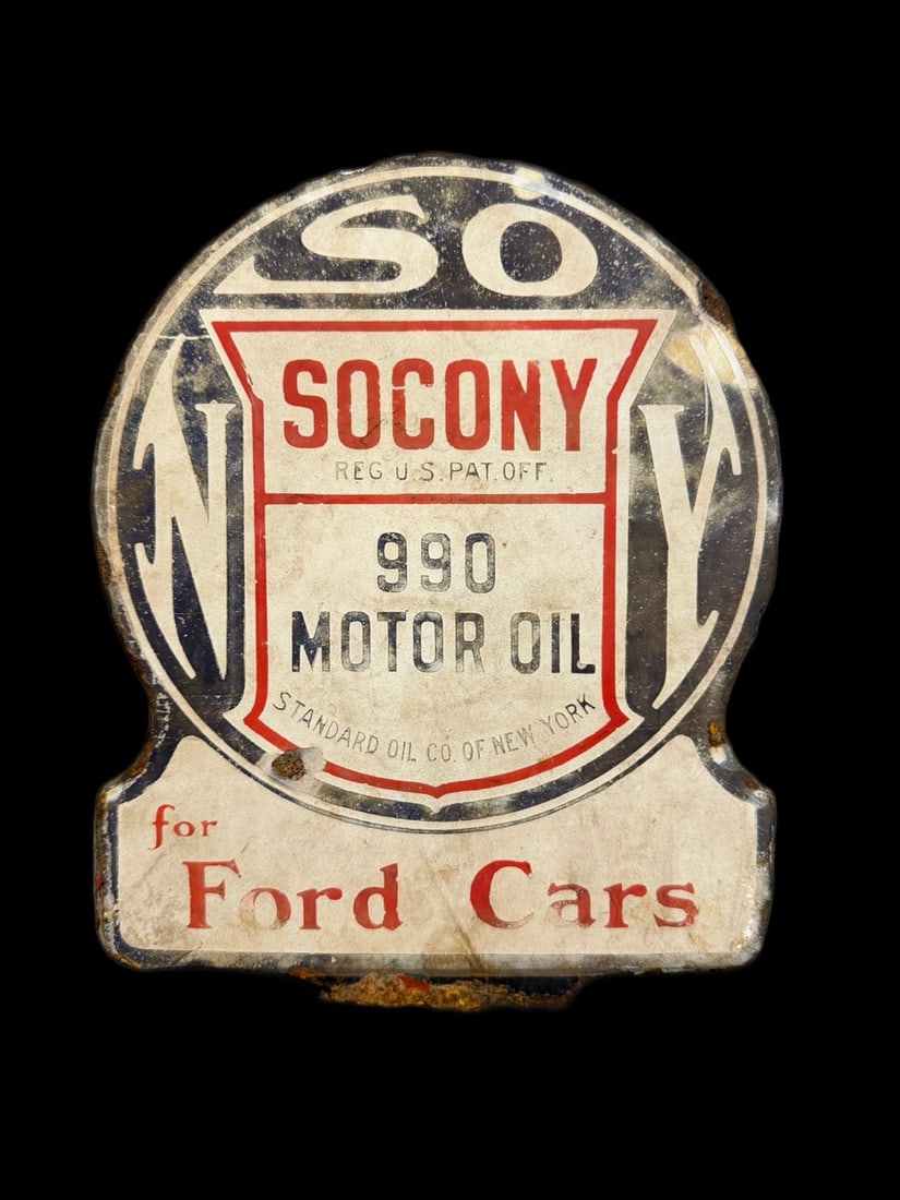 Socony Ford Motor Oil Topper Sign - 2