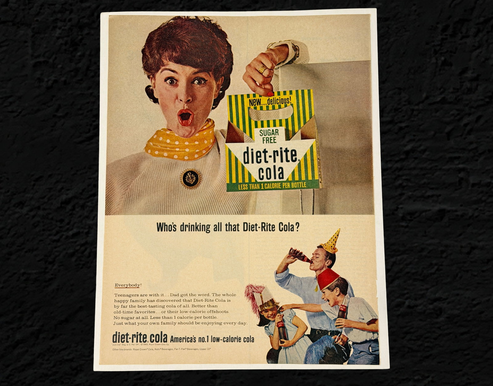 Bireley's Soda 1954 Paper Calendar Diet Rite Ad - 2