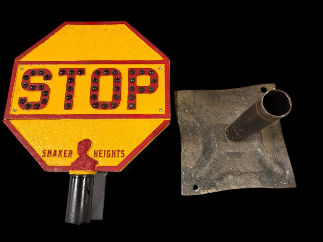 Repainted Heavy Cast Stop Sign With Stand - 3