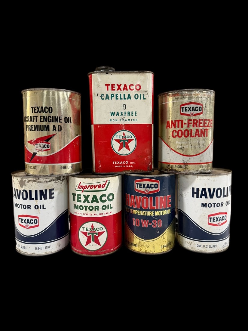 Texaco Engine Capella Anti Freeze Coolant Havoline Motor Oil Cans (1 of 2)