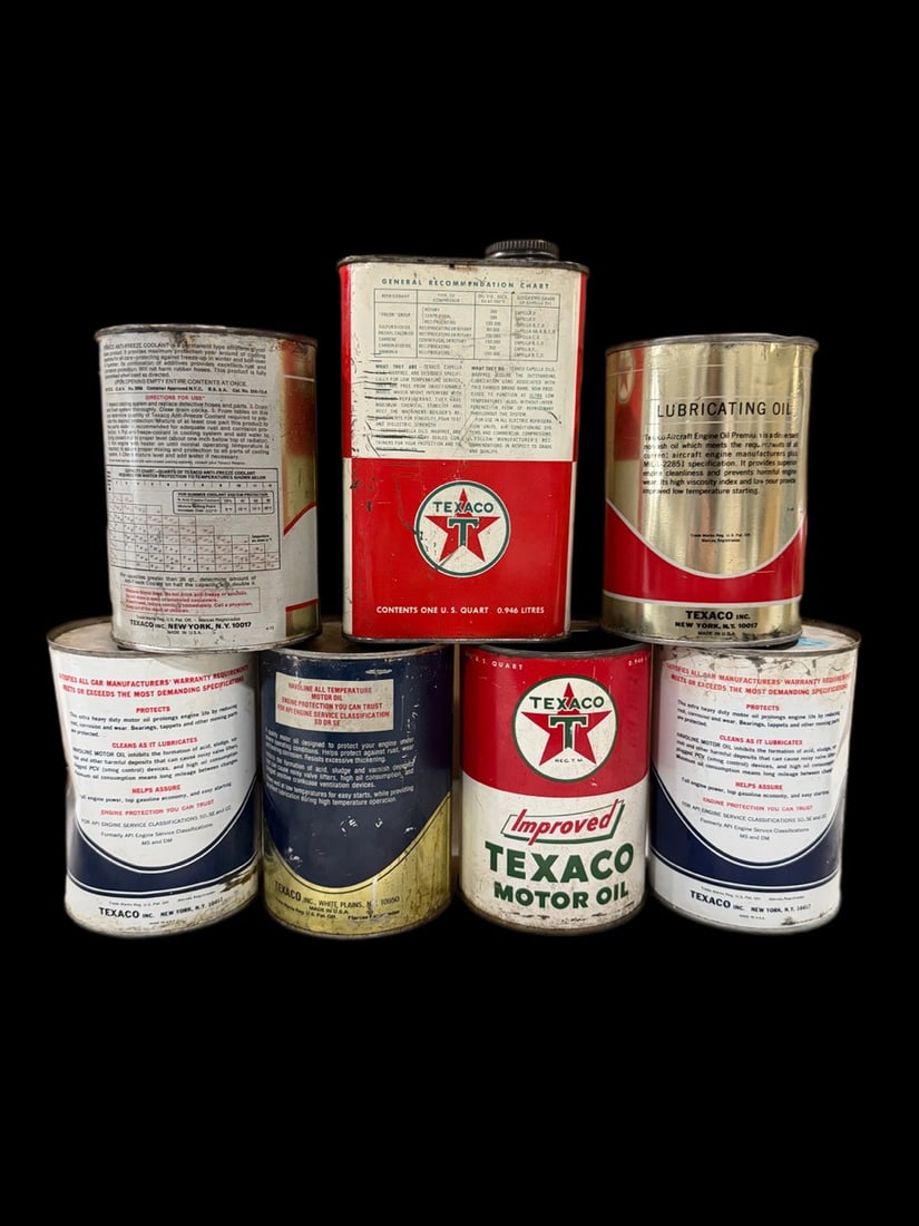 Texaco Engine Capella Anti Freeze Coolant Havoline Motor Oil Cans - 2