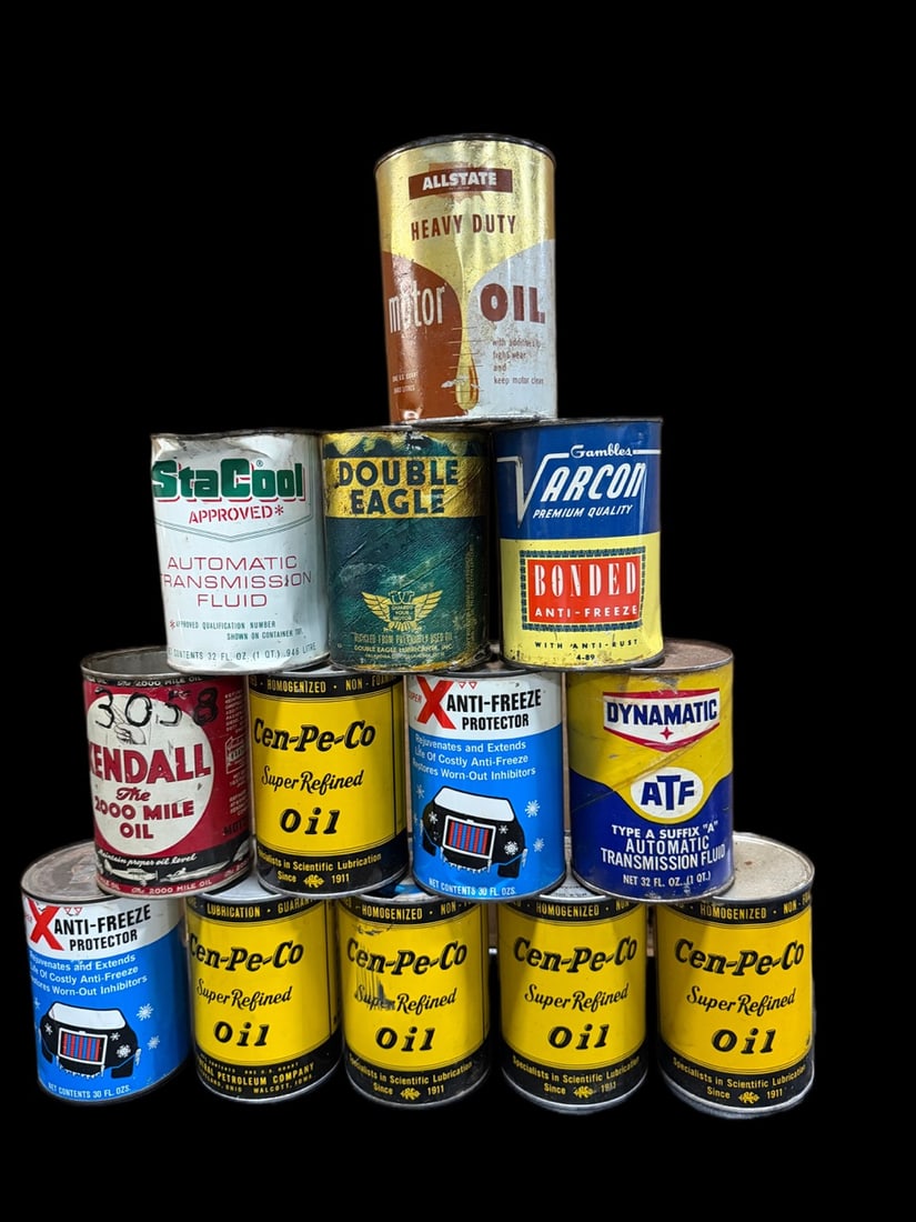 Mixed Lot Of Cenpeco Super X Kendall Double Eagle Oil Can (1 of 2)