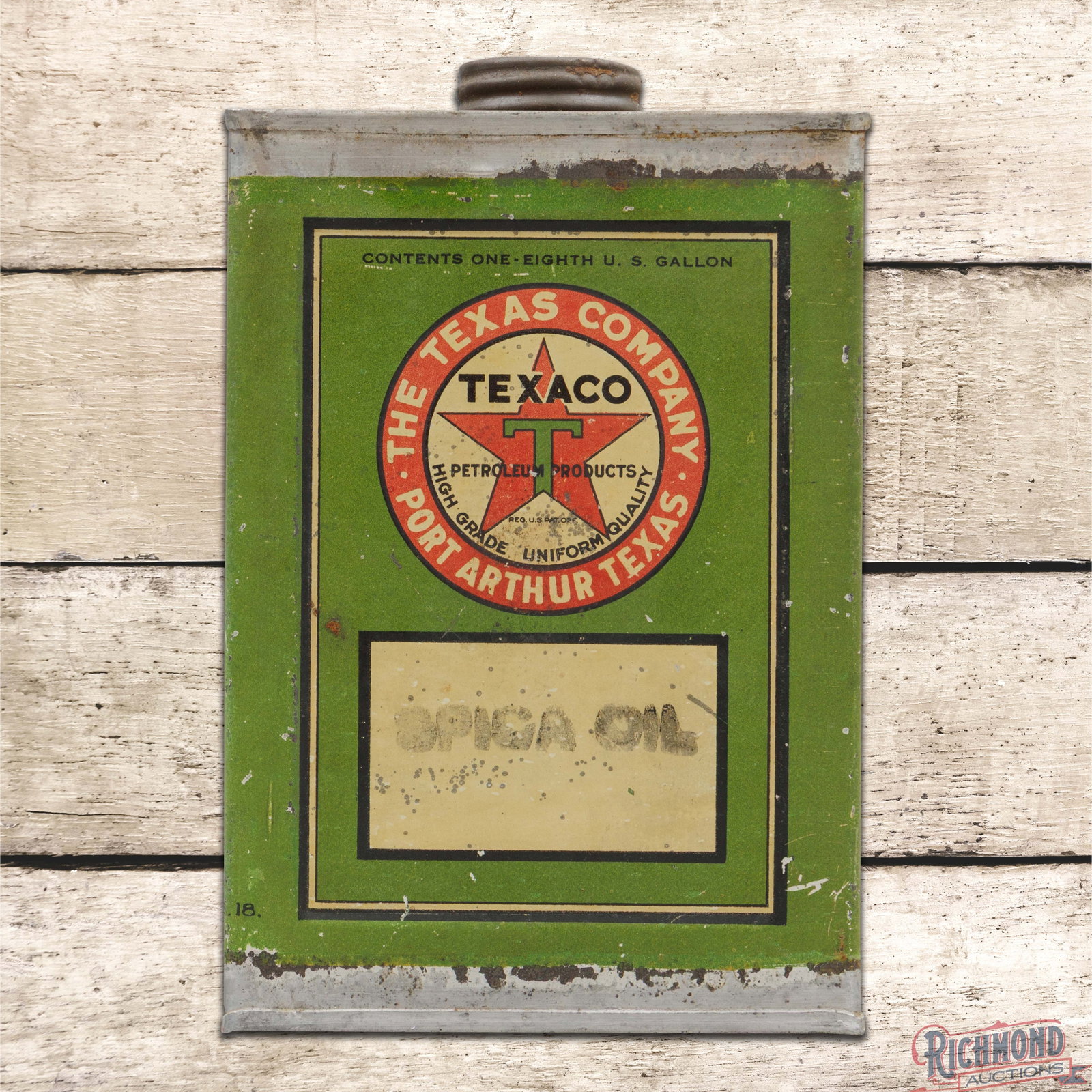 Texaco Spica Oil Empty 1 Pint Motor Oil Can (1 of 6)