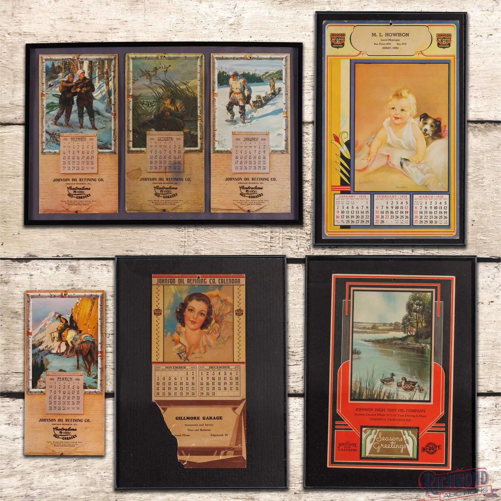 Group of 7Johnson Oils Centralene Advertising Calendars (1 of 3)