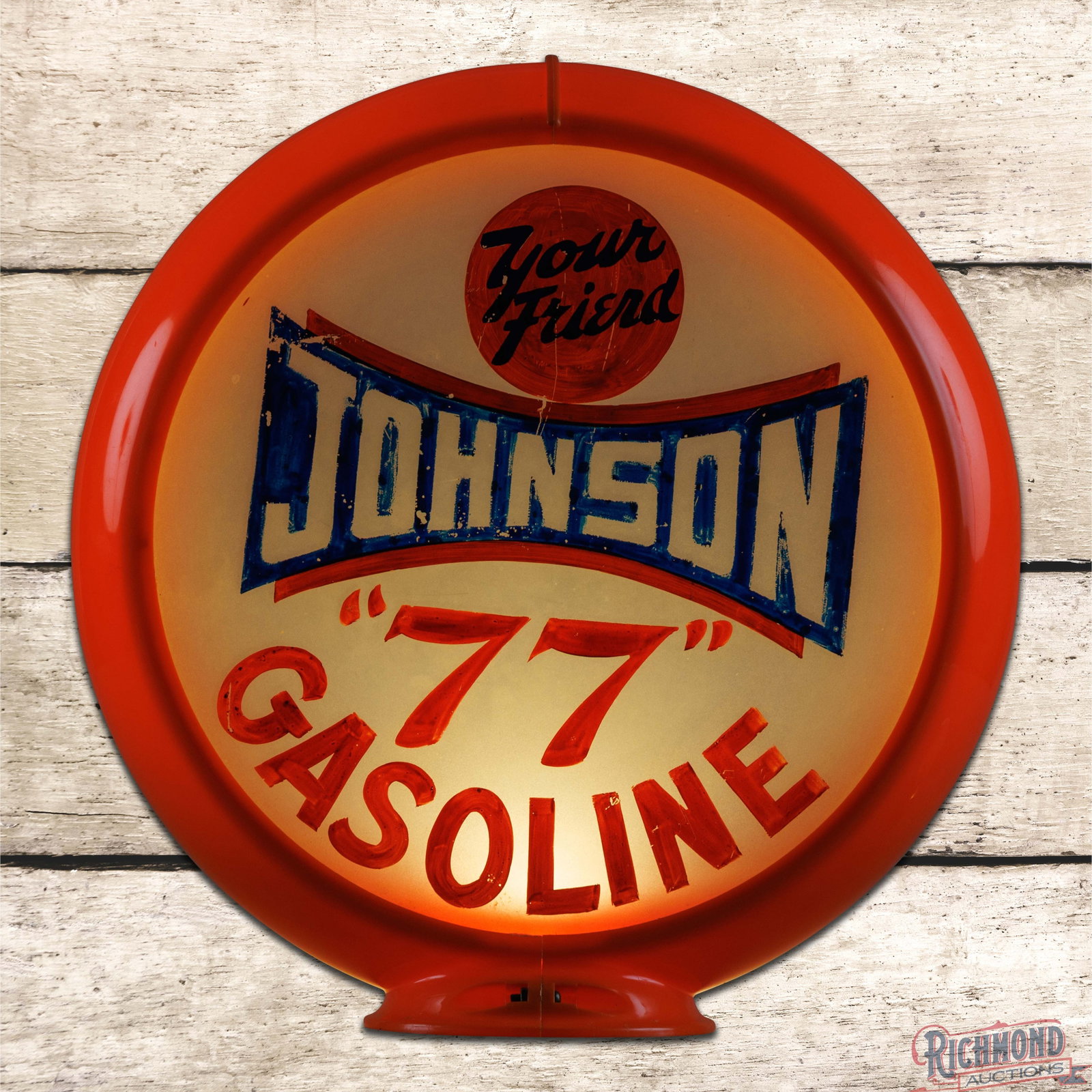 Rare Johnson "77" Gasoline "Your Friend" 13.5" Single Lens w/ Capco Body Wichita KS (1 of 6)