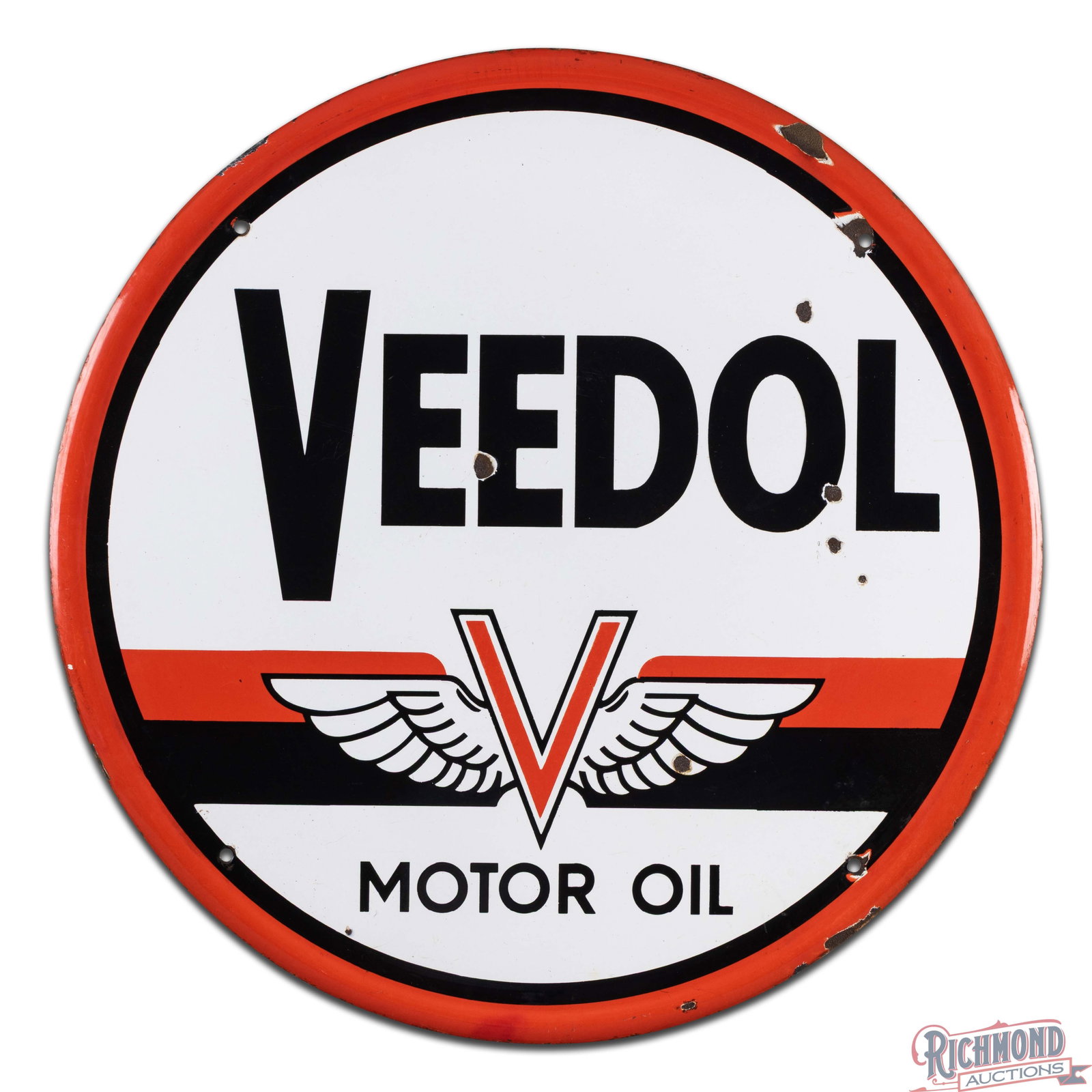 Veedol 30" SSP Motor Oil Sign w/ Wing Logo - 2