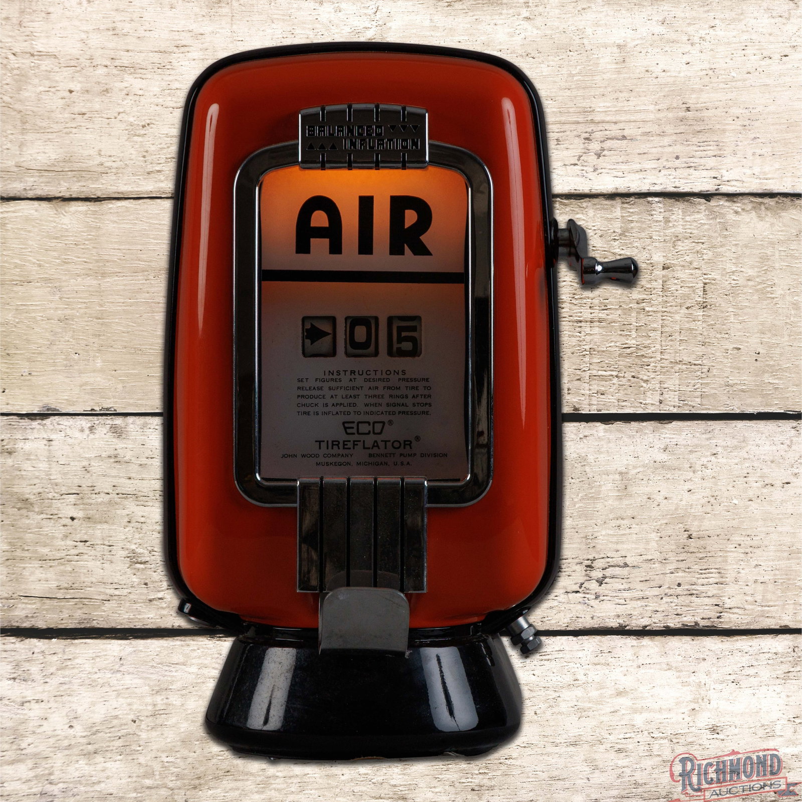 Eco Tireflator Model #98 Air Meter Restored w/ Wall Mount (1 of 4)