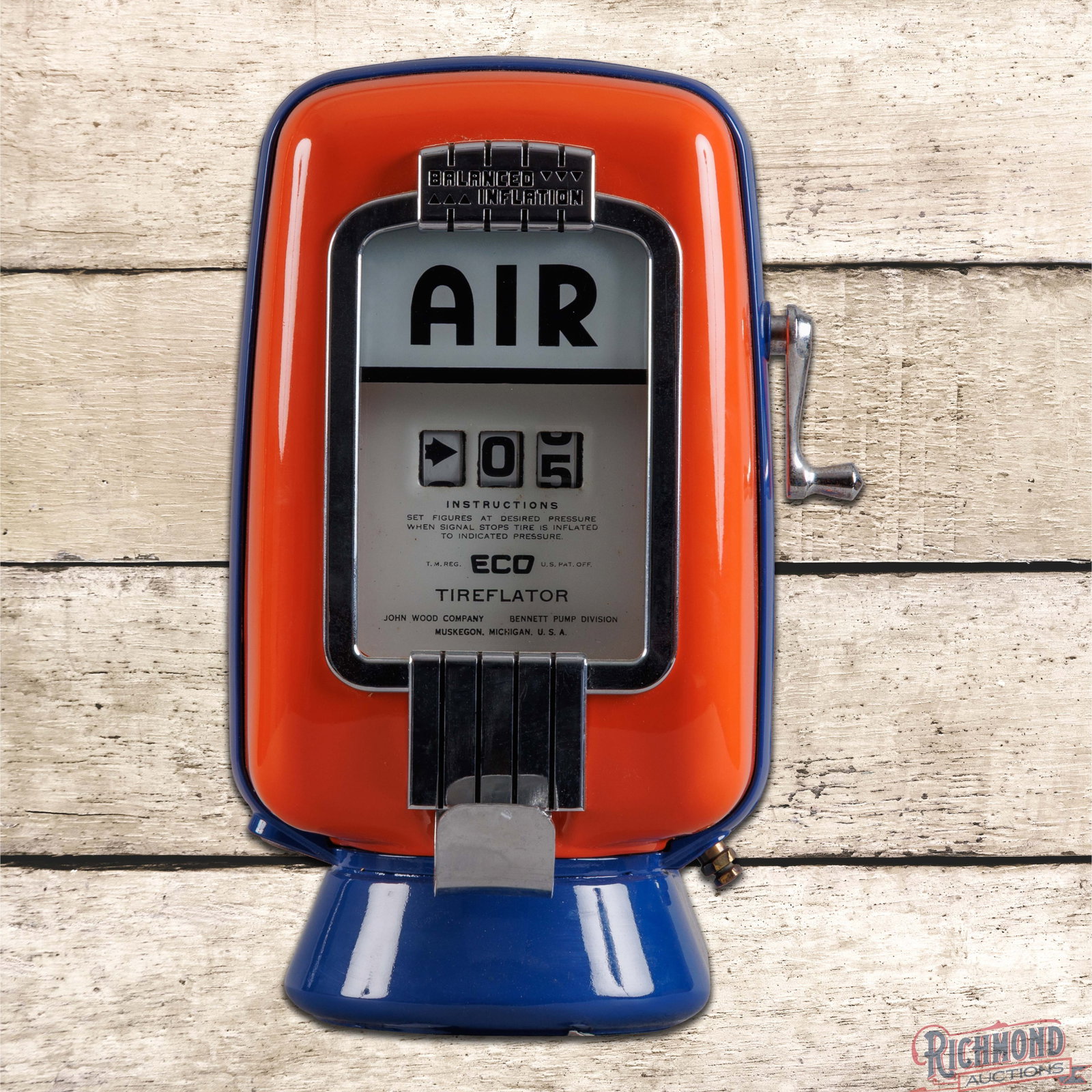 Eco Tireflator Model #97 Air Meter Restored w/ Wall Mount (1 of 3)
