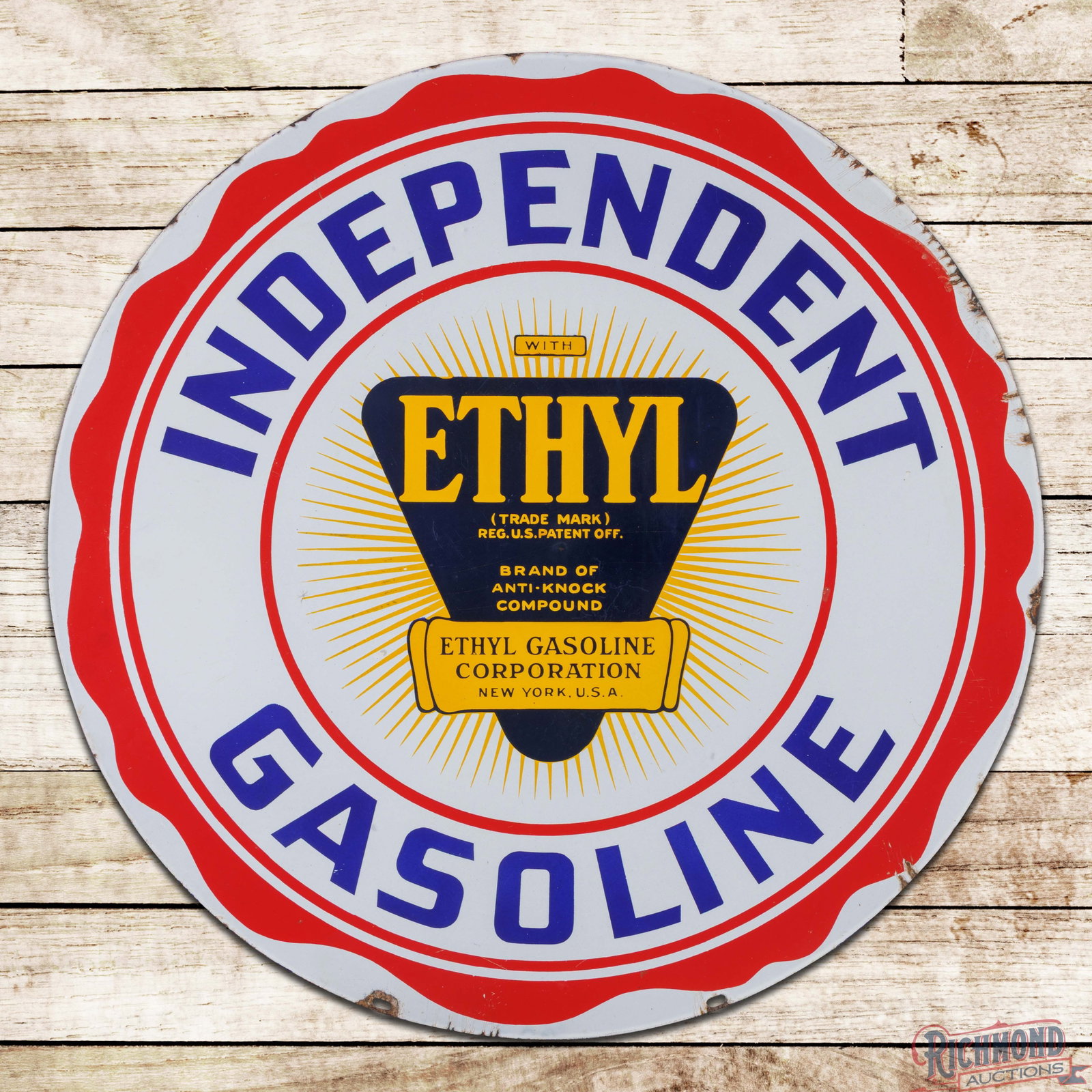 Independent Ethyl Gasoline 30" DSP Sign w/ Logo (1 of 3)
