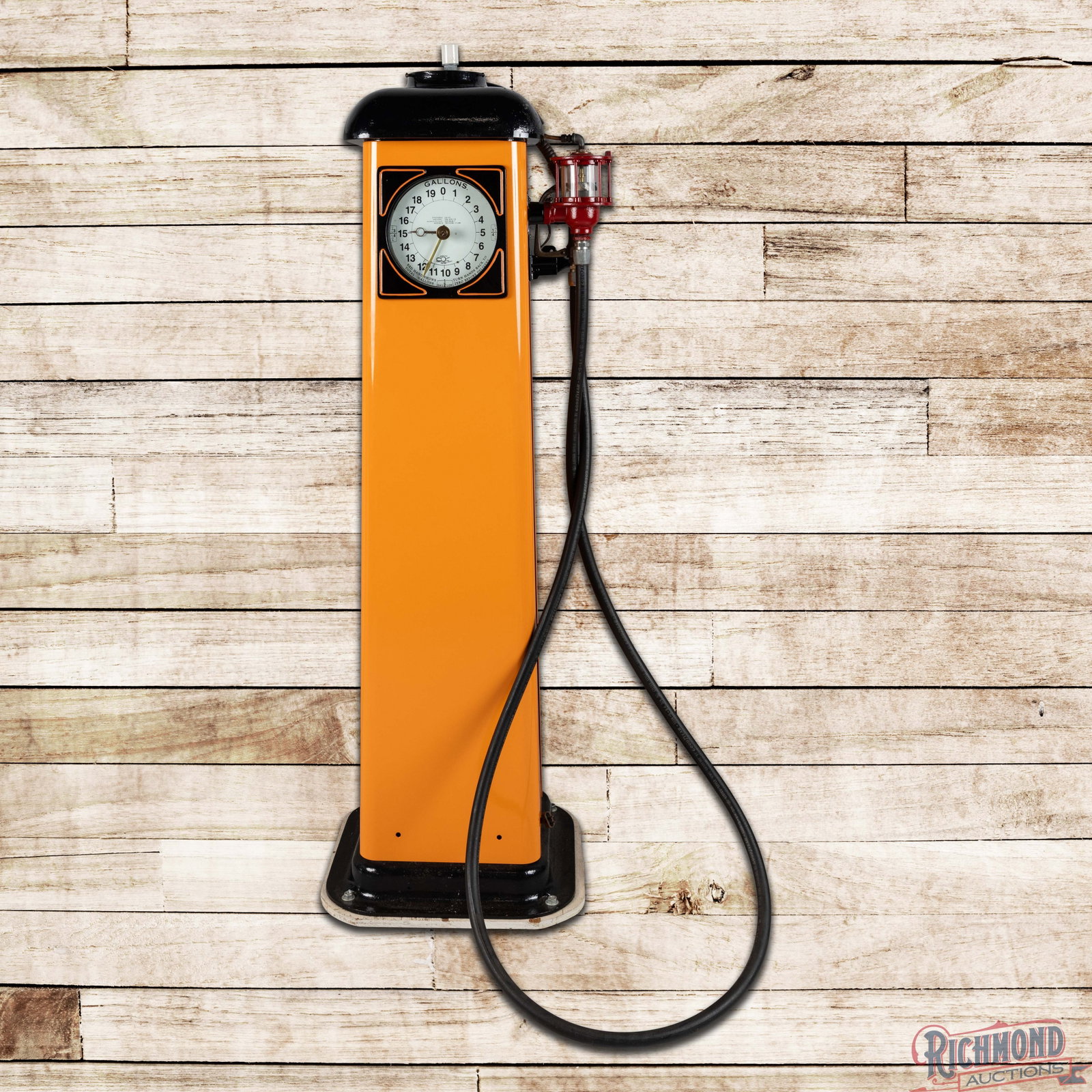 Rush Model M-1 Clockface Gas Pump Restored Johnson Gasolene w/ Extra Orig Doors (1 of 8)