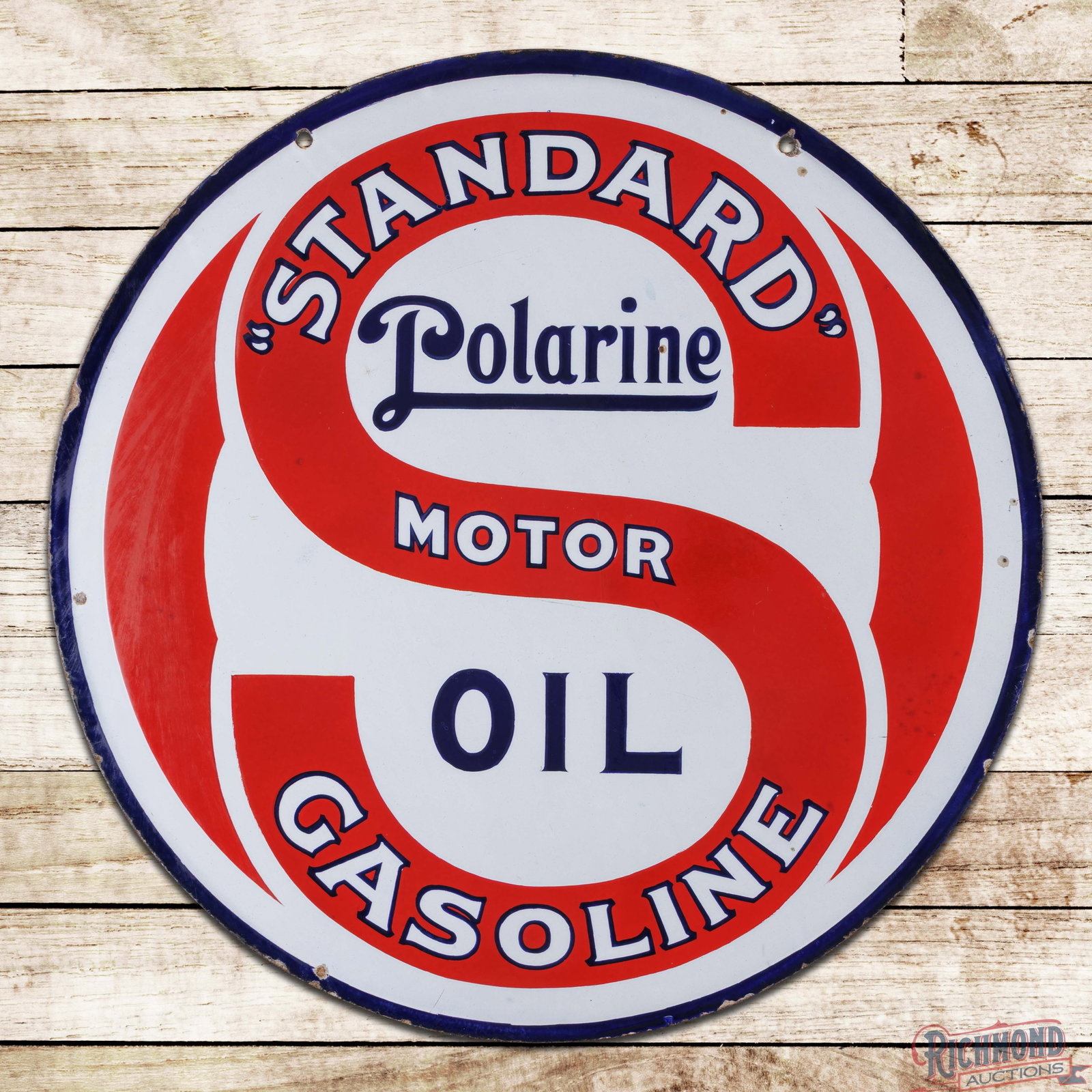 Standard Polarine Motor Oil Gasoline 30" DSP Sign (1 of 3)