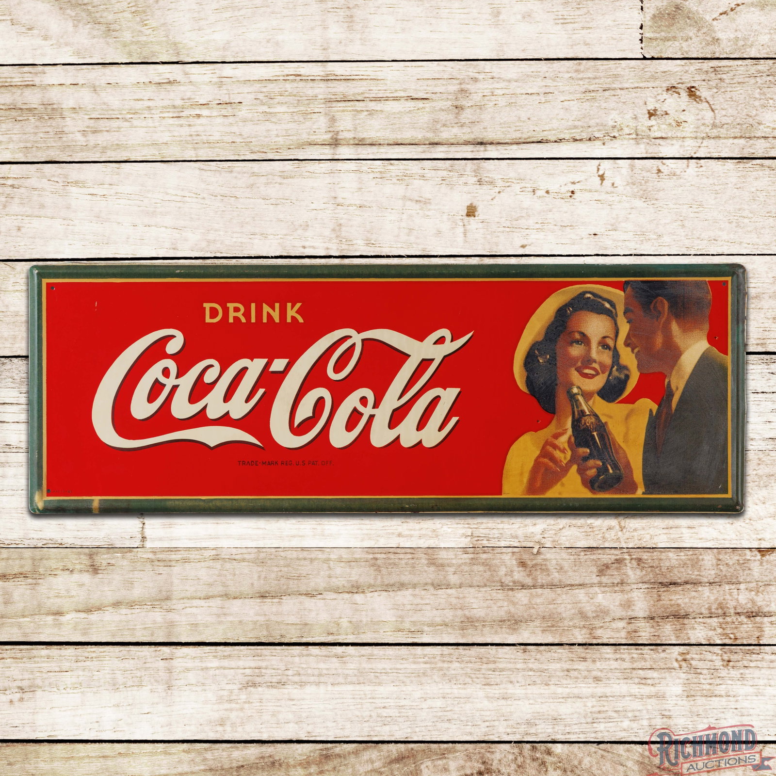 1941 Drink Coca Cola SST sign w/ Couple & Bottle (1 of 3)