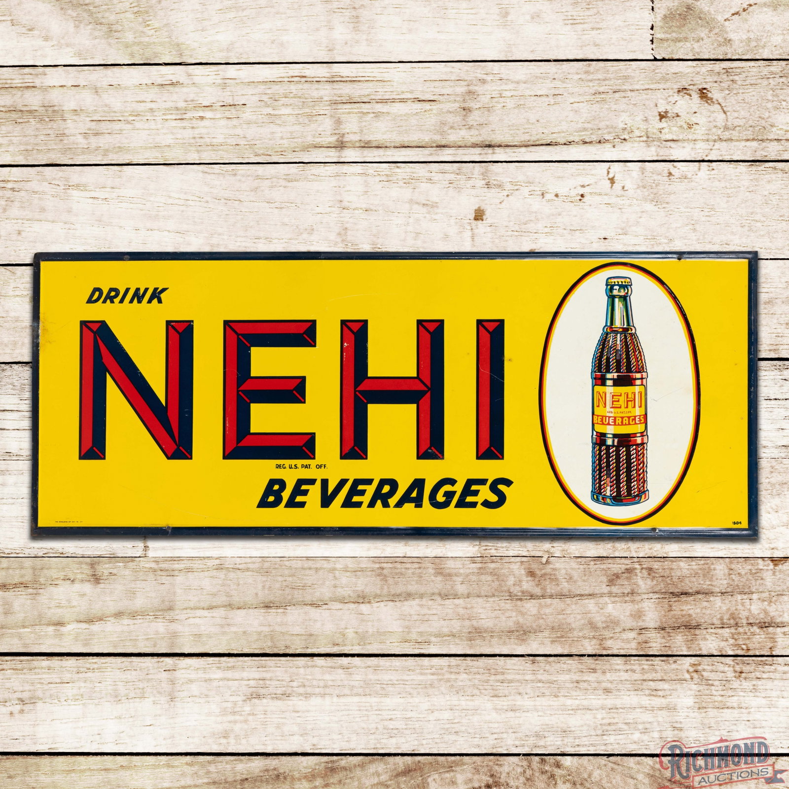 Drink Nehi Beverages Emb. SST Sign w/ Bottle (1 of 3)