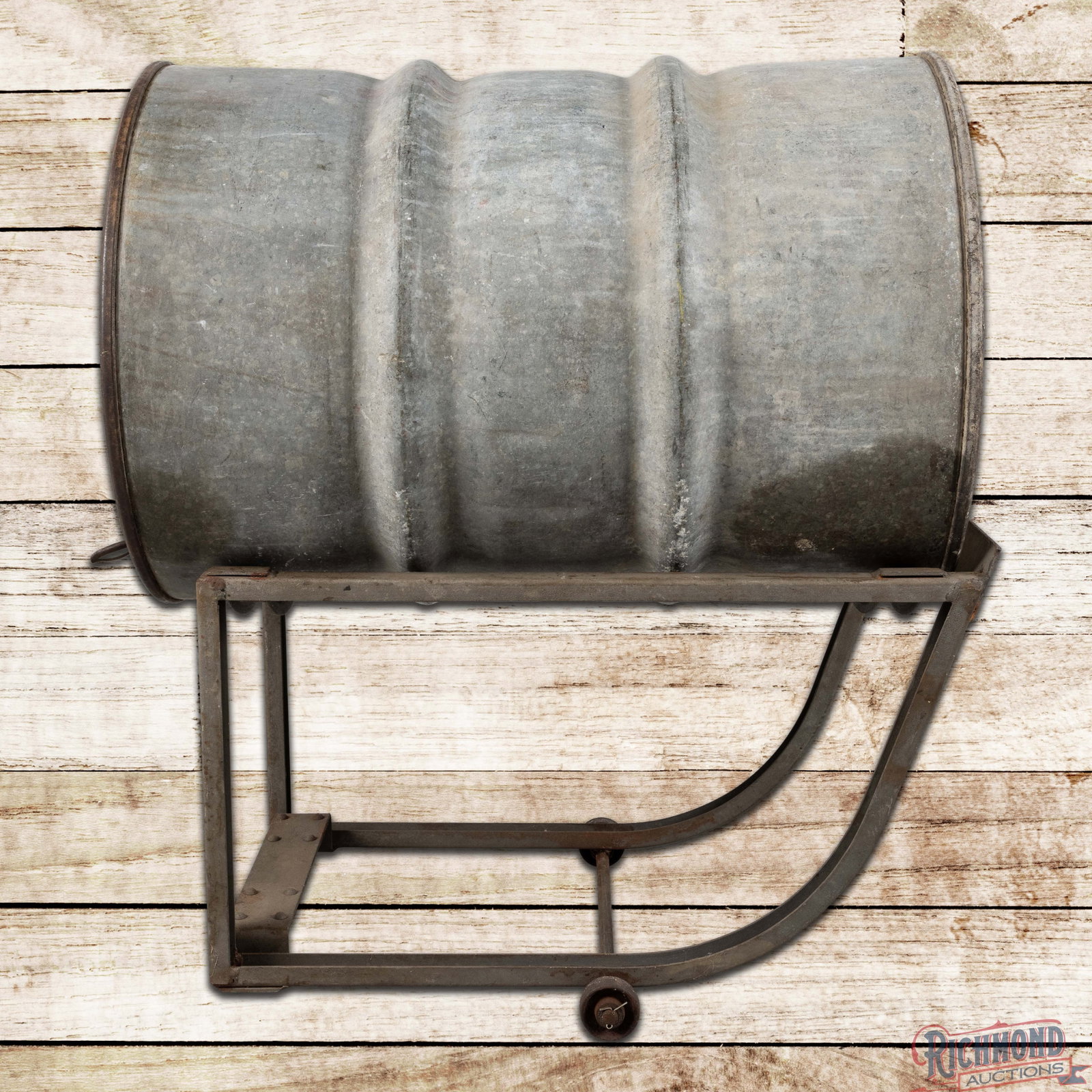 Johnson Oil Refining Co. Chicago Heights Ill Oil Drum w/ Cart (1 of 5)