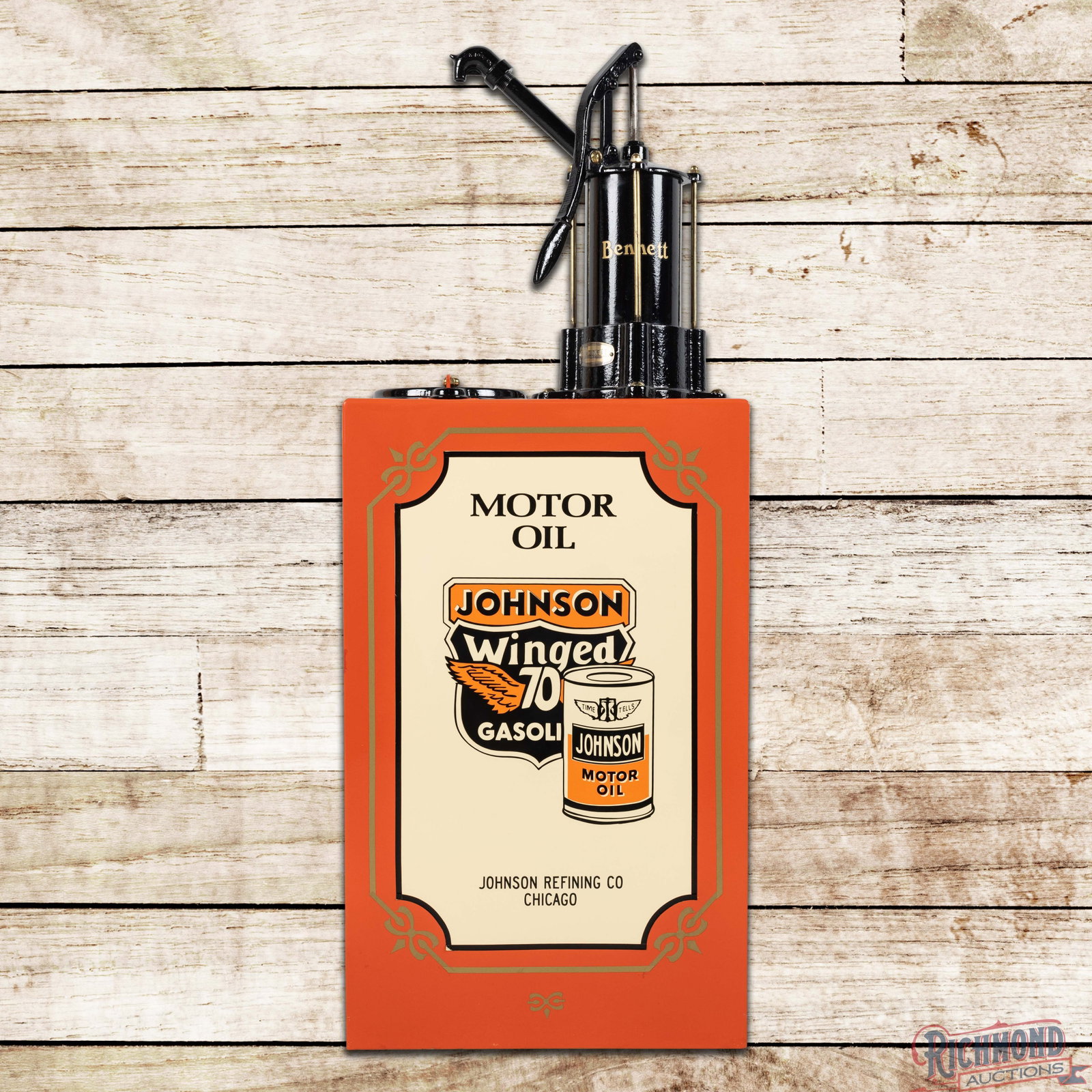 Johnson Refining Co. Motor Oil Bennet Lubester Restored "Small" (1 of 5)