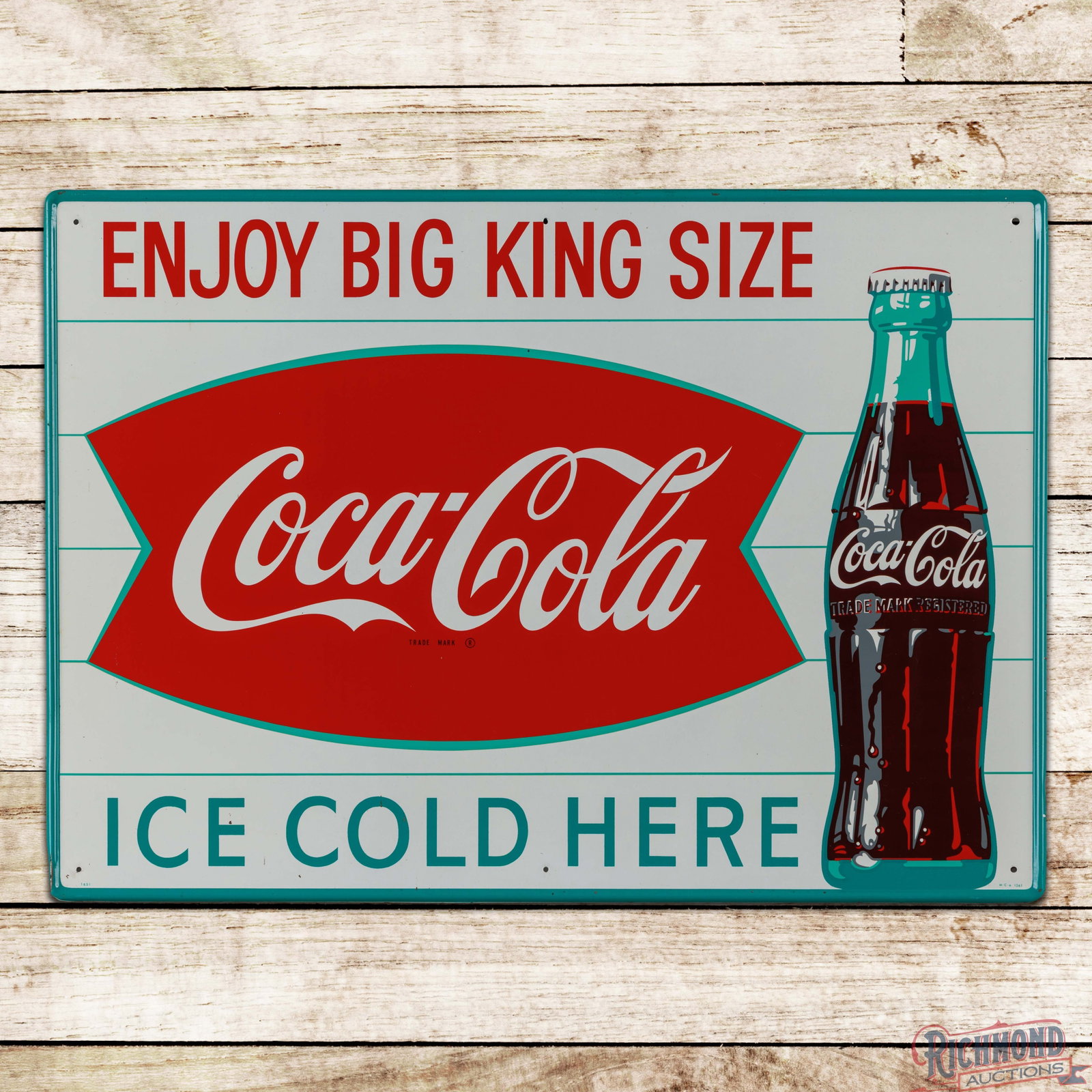 Coca Cola Enjoy Big King Size SST Sign w/ Fishtail & Bottle (1 of 3)
