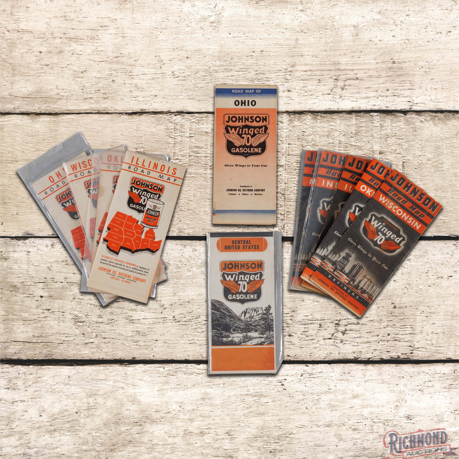 Group of 11 Johnson Oils Service Station Maps (1 of 3)