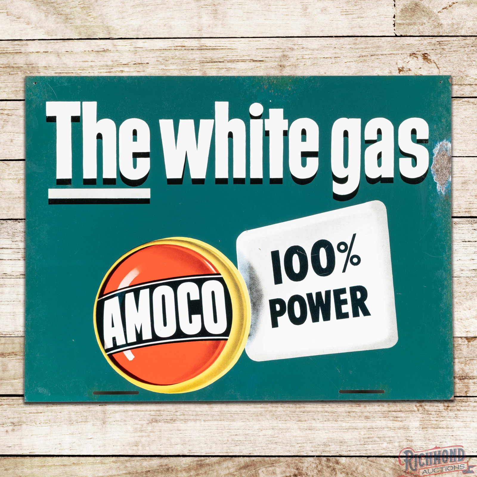Amoco 100% Power Gas Purolator Oil Filters DST Sign w/ Logo (1 of 3)