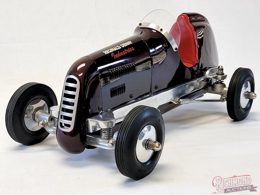 1939 Dooling Mercury Rear Drive Tether Car: Built by the Dooling Brothers of Los Angeles, California, this car is commonly known as the Rear Drive. This car has been beautifully resorted with gorgeous paint, custom dash and gauges, steering whe