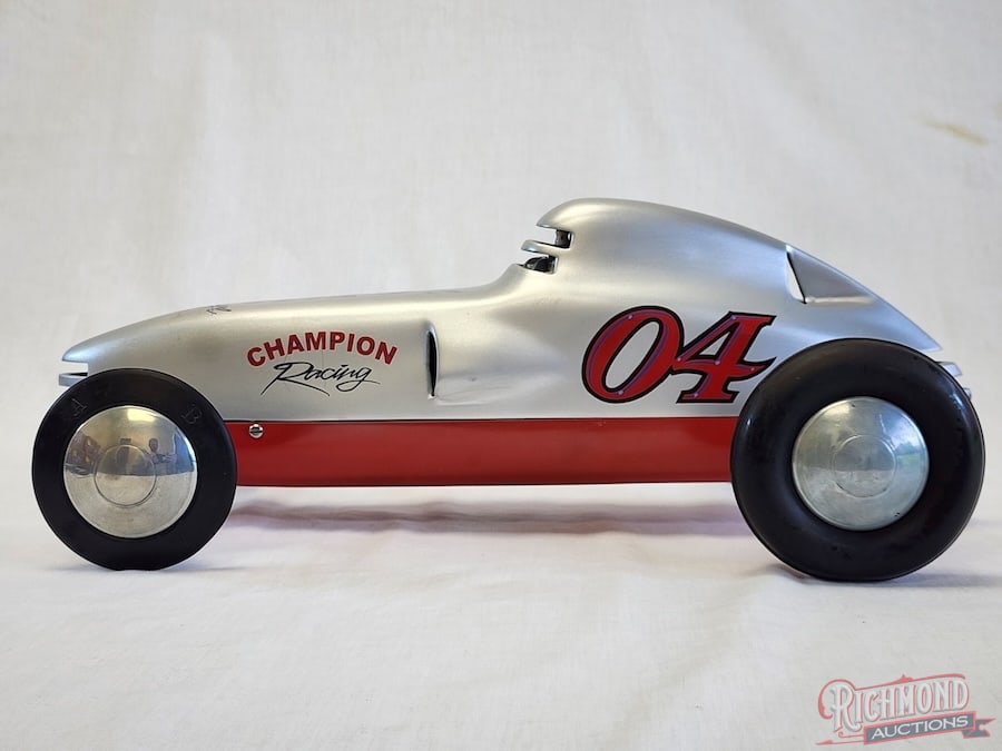 1940 Atwood Champion Tether Car: This car was designed and build by Bill Atwood of Champion Products of Los Angeles, California in 1940. This is a very beautiful restored original car. Complete with Spoke Head Atwood Engine