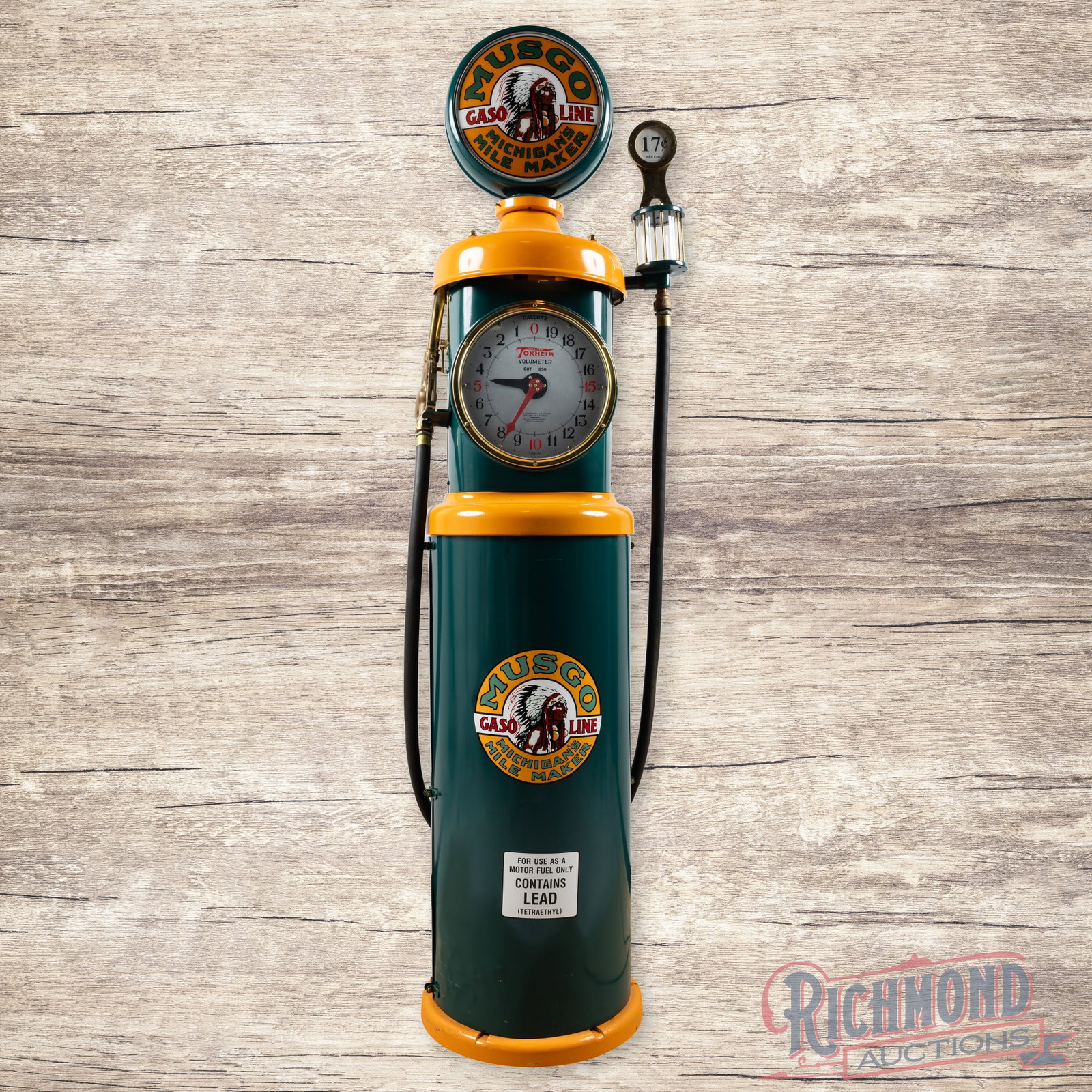 Tokheim 850 Clockface Gas Pump Restored Musgo "Michigan's Mile Maker" (1 of 5)