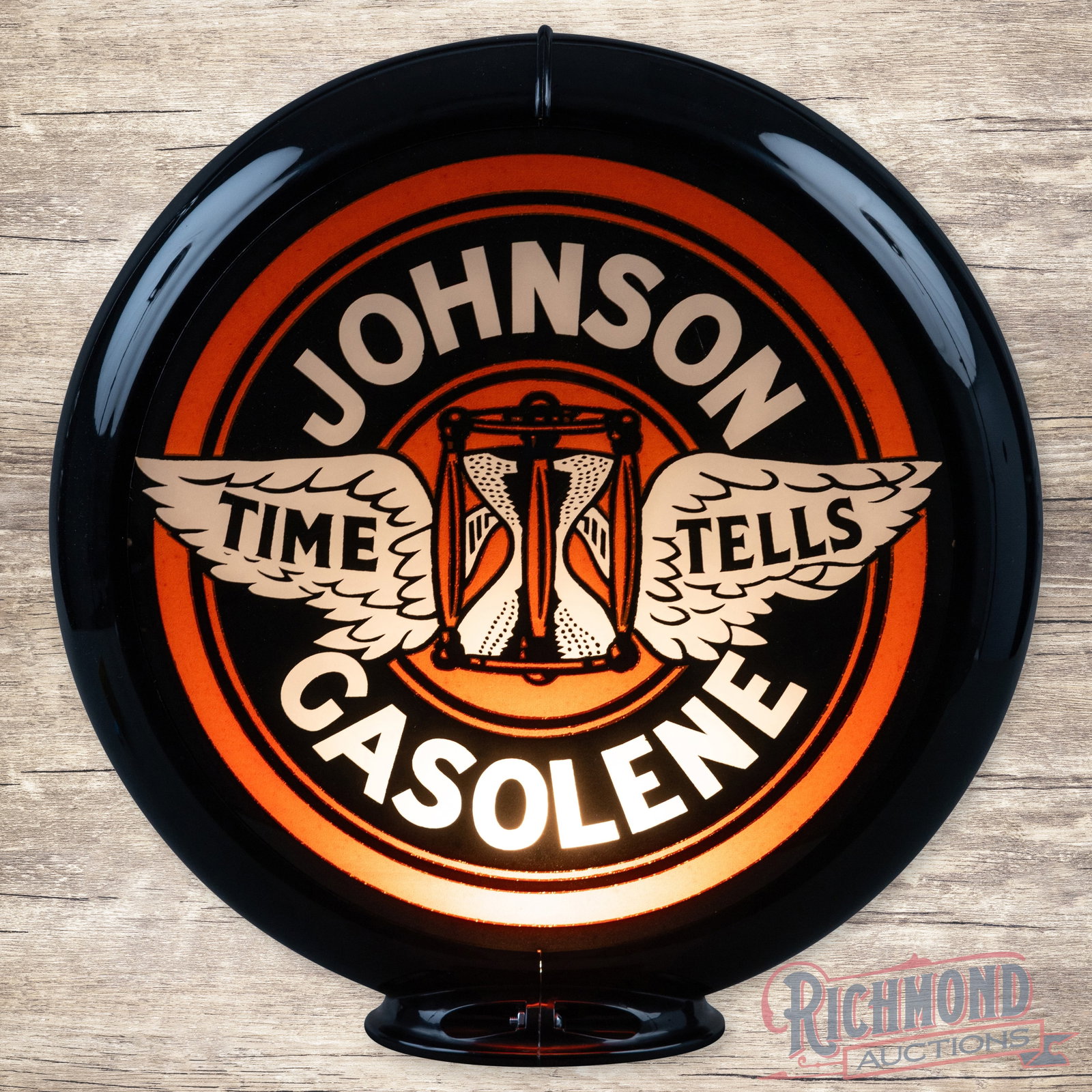 Johnson Time Tells Gasolene 13.5" Gas Pump Globe (1 of 6)