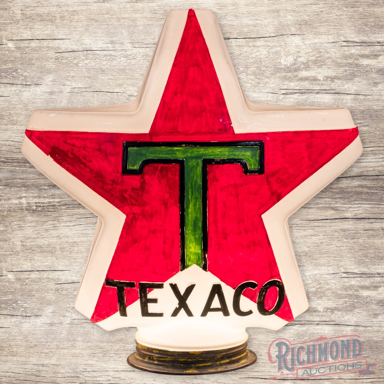 Rare Texaco OP Cast Milk Glass Gas Pump Globe (1 of 6)
