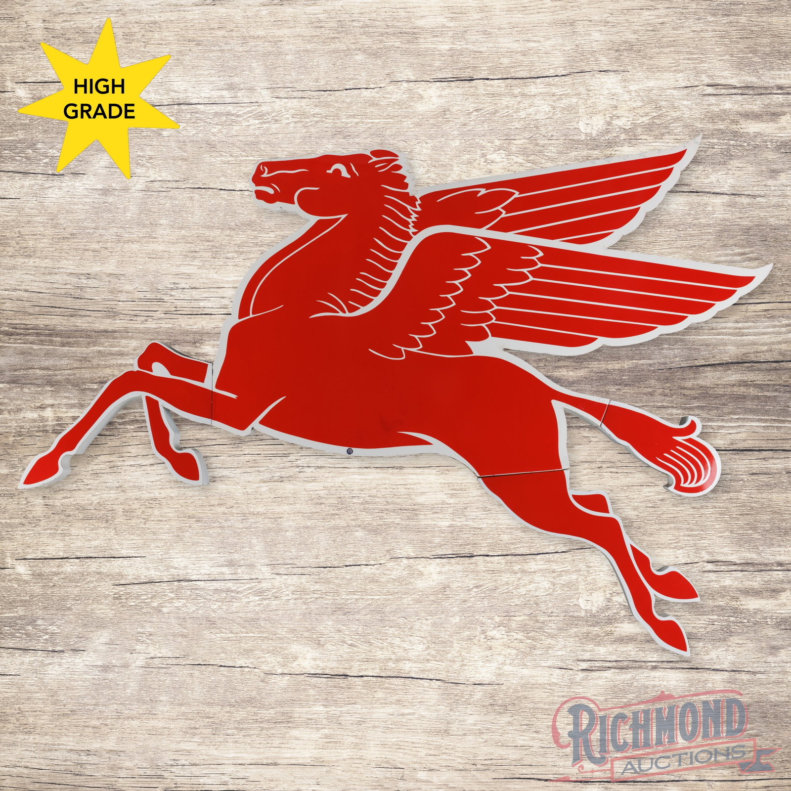Mobil Pegasus Cookie Cutter Single Sided Porcelain Sign "Left Facing" (1 of 3)